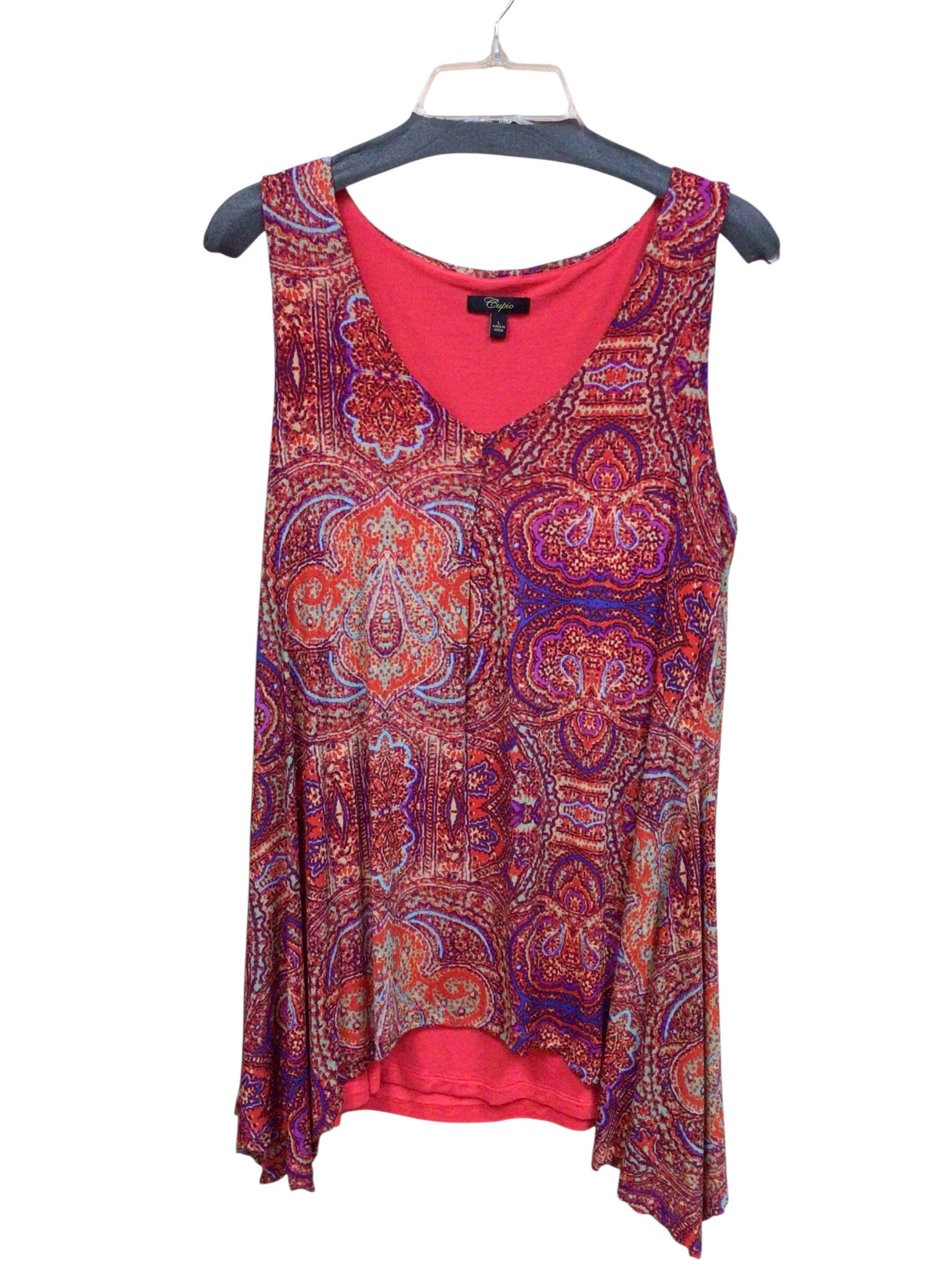 Cupio Red Sleeveless Top Size Large