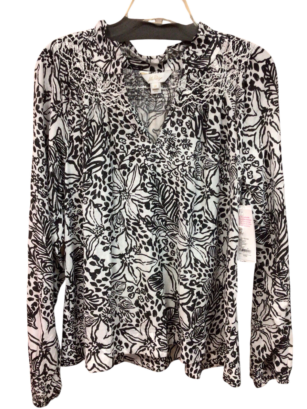 Lilly Pulitzer "Lourdes" Long Sleeve Top "Lots to Spot" Size Medium NWT