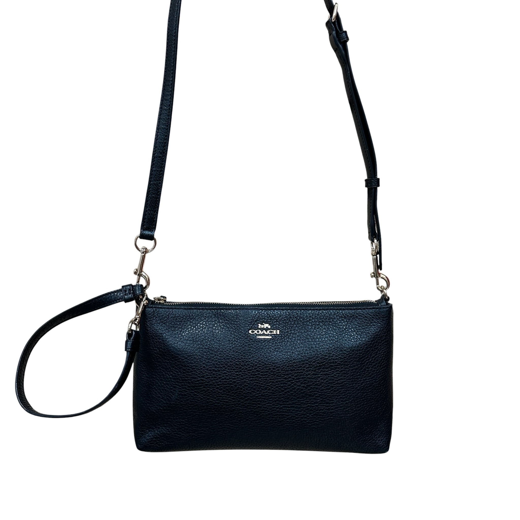 Coach Pebbled Leather Black Crossbody Bag