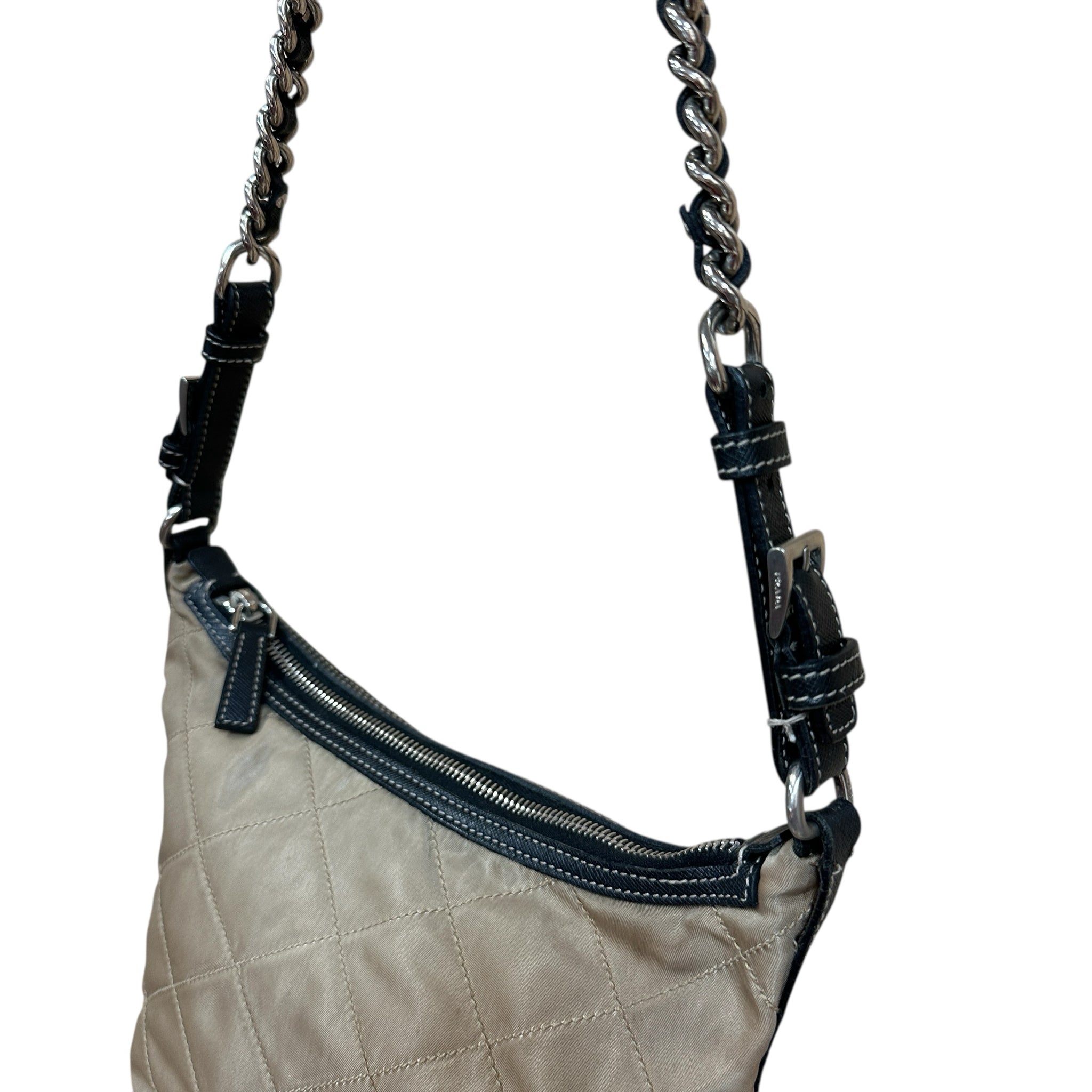 Prada Re-Nylon Quilted Shoulder Bag Tan