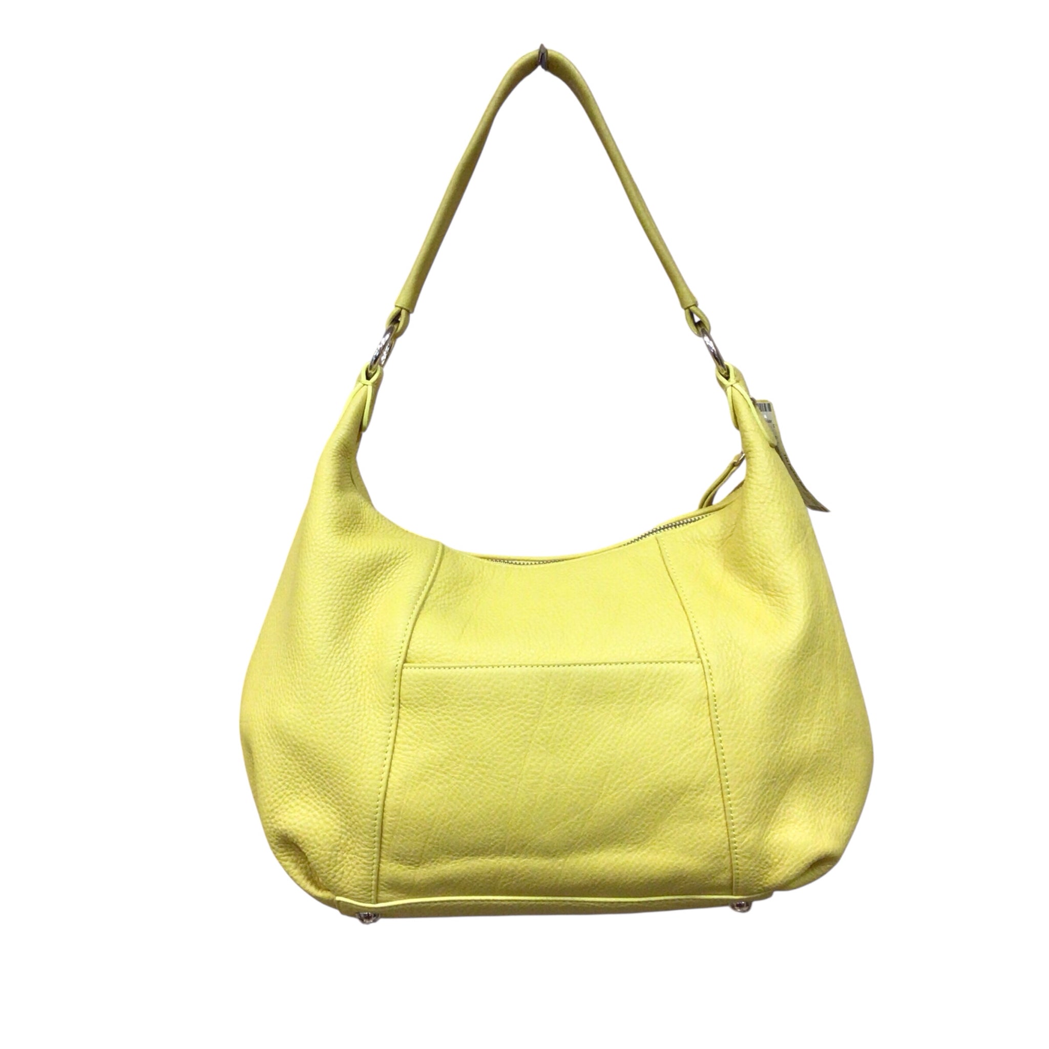 Isaac Mizrahi Yellow Pebbled Leather Hobo Shoulder Bag