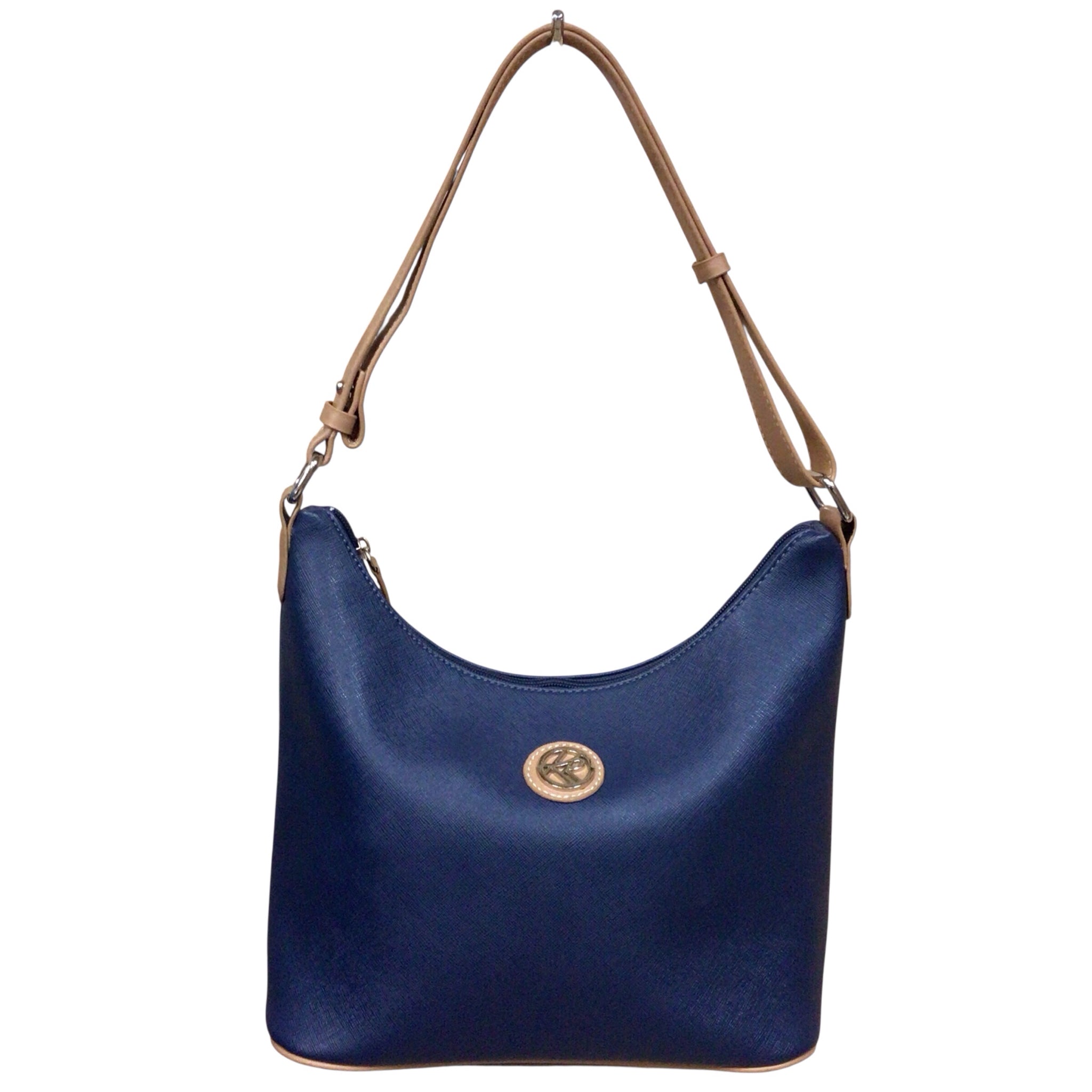 Fashion Navy Faux Leather Shoulder Bag