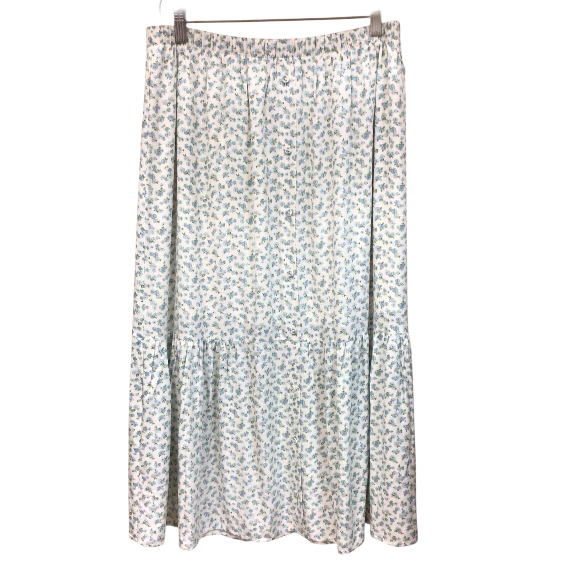 Live To Be Spoiled Blue Floral Skirt Size XL