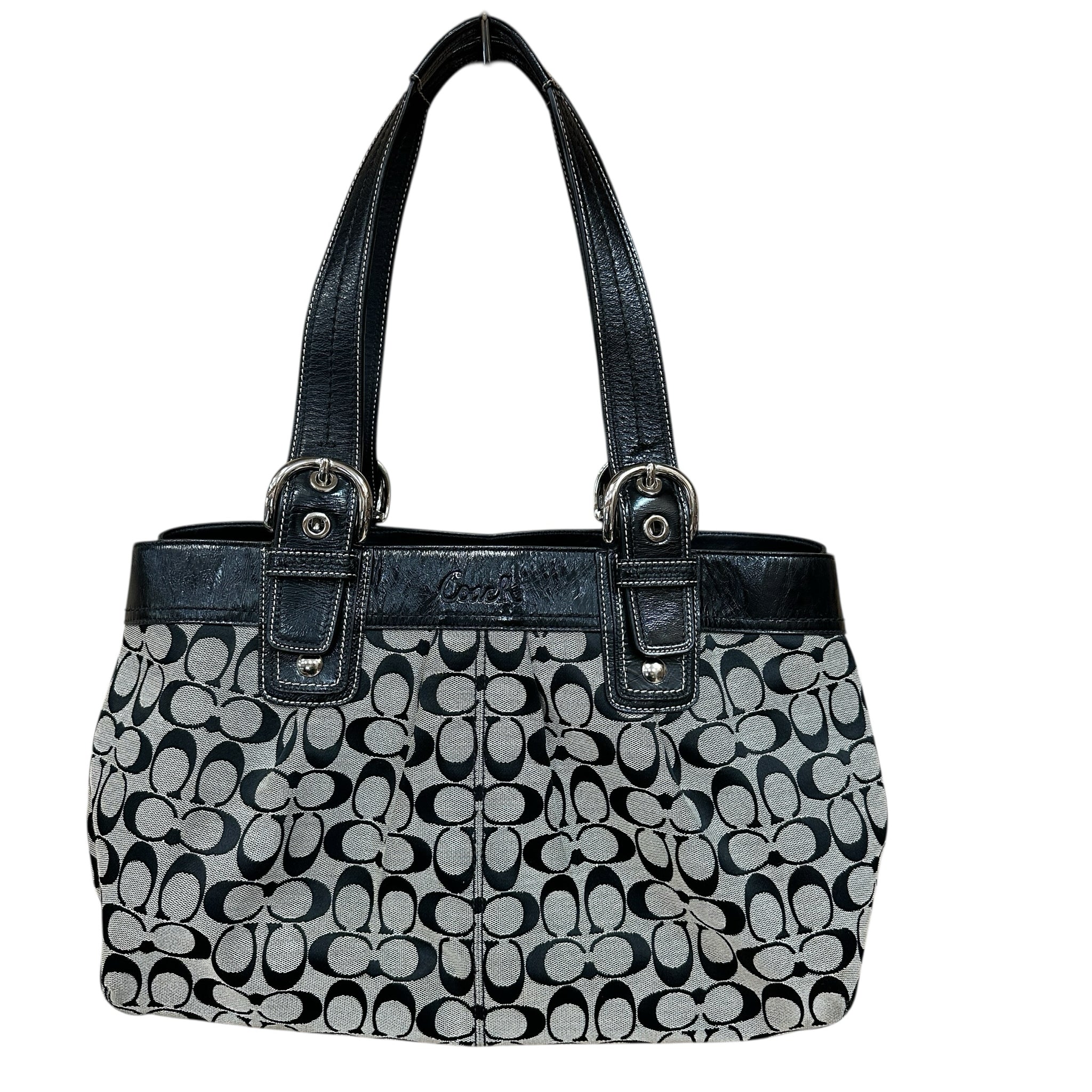 Coach 13743 Signature Canvas Black & Gray Shoulder Bag