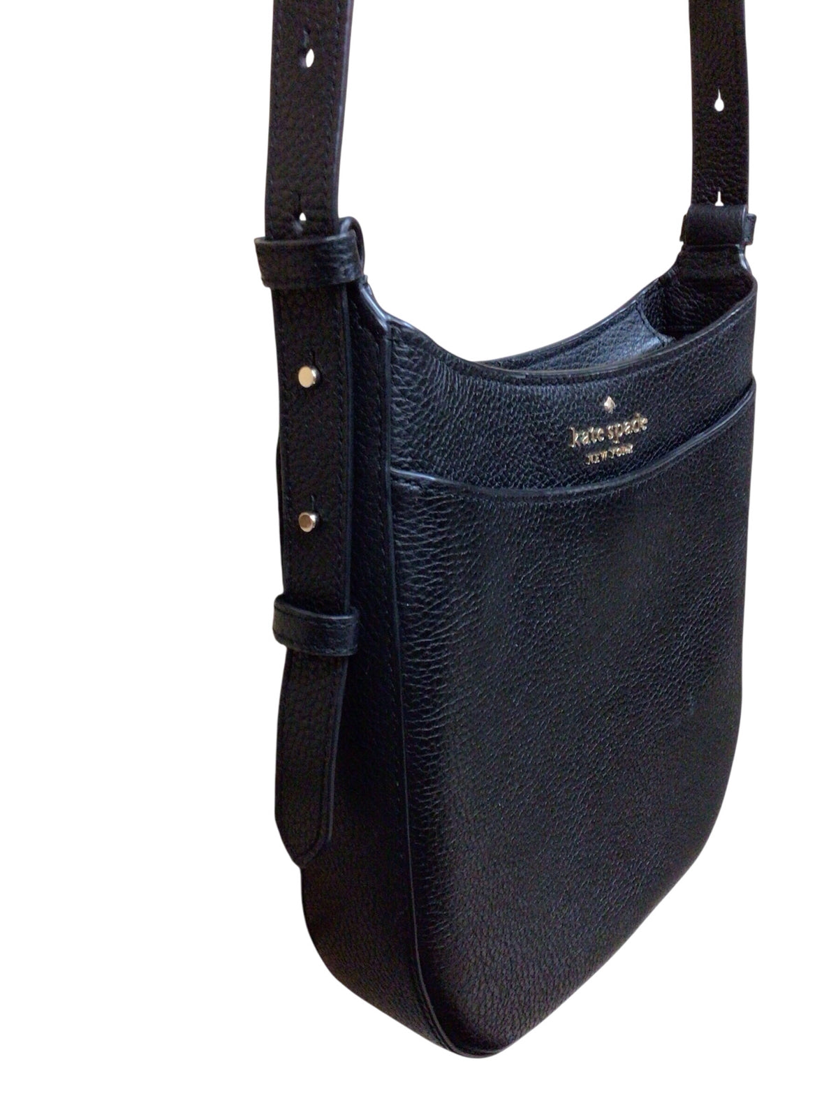 Kate Spade "Leila" North South Black Pebbled Leather Crossbody Bag