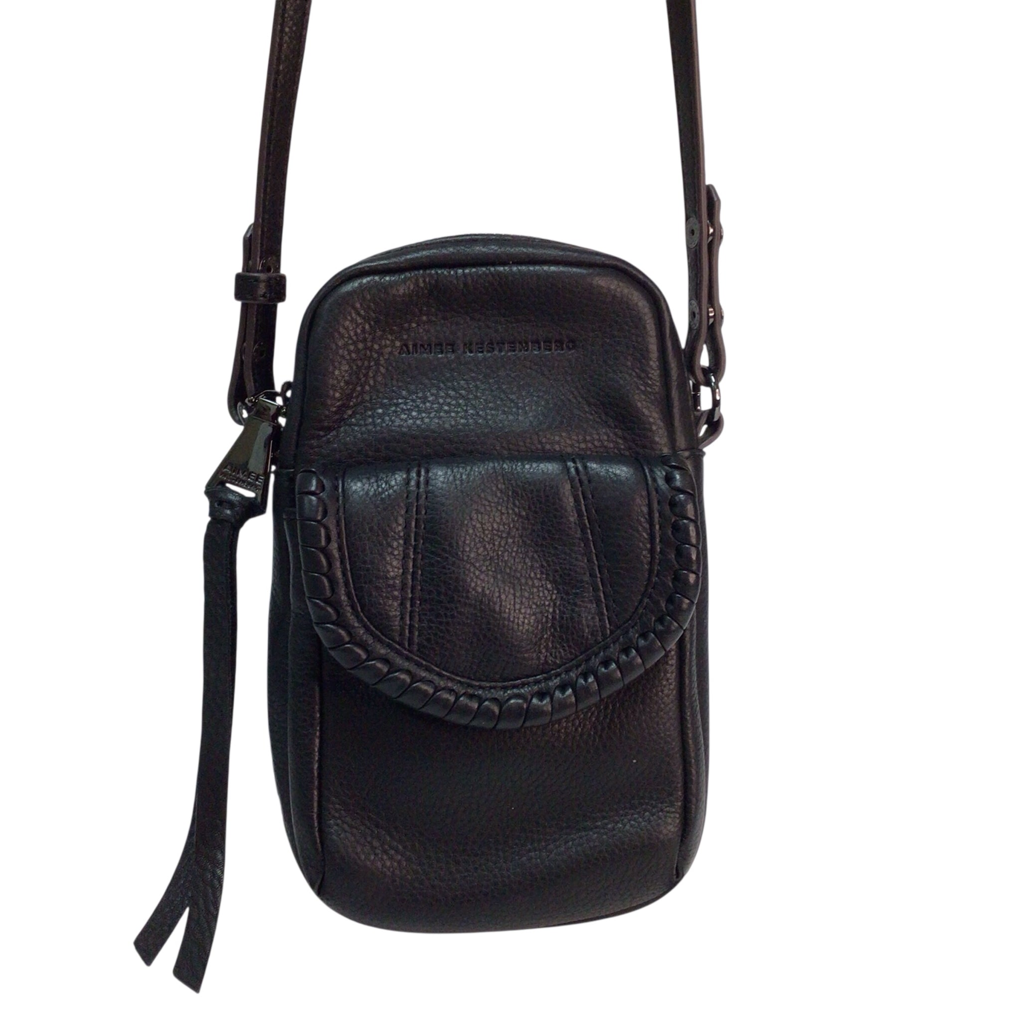 Aimee Kestenberg Leather Intention Phone Crossbody Bag Wristlet Black