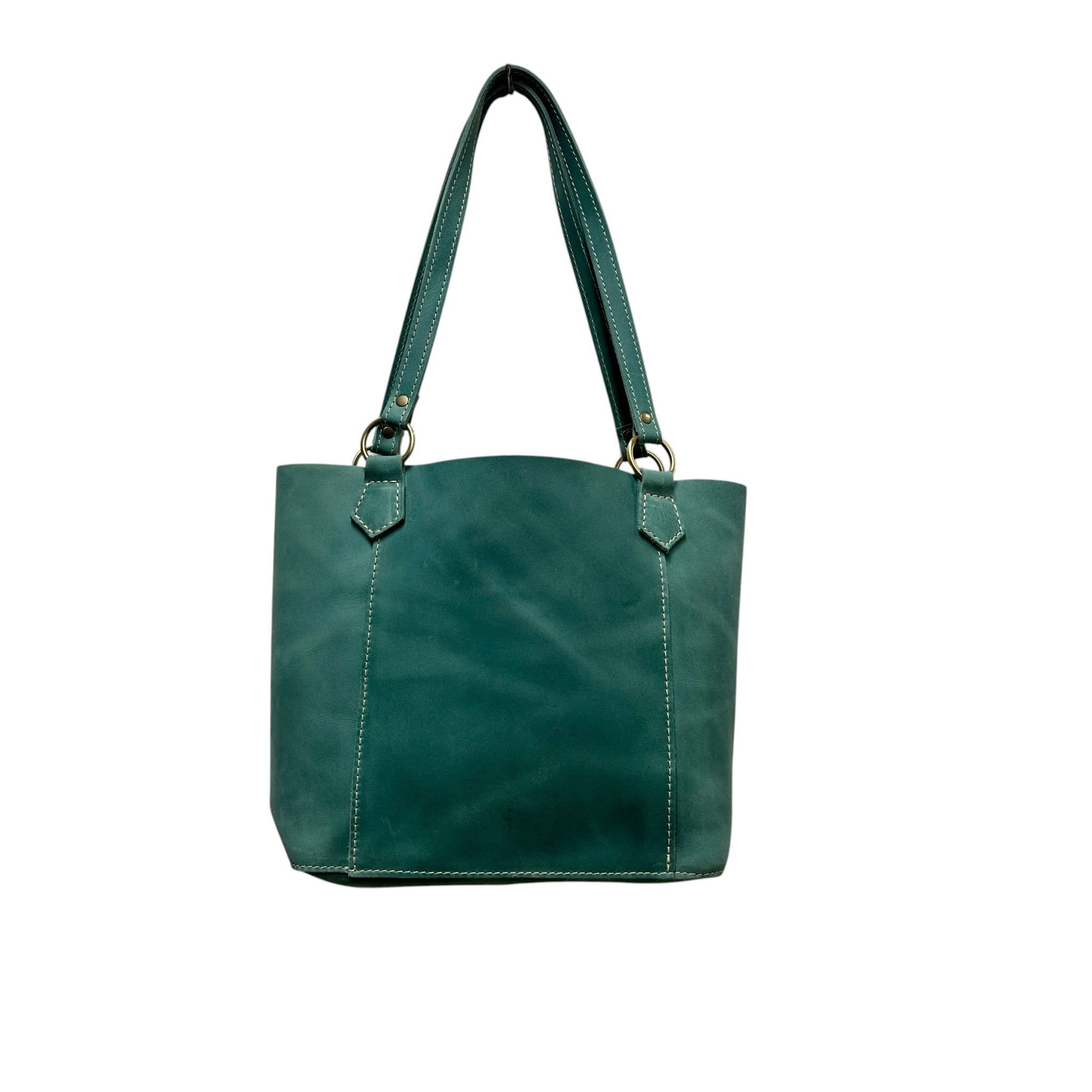 Portland Leather Light Blue Market Tote Bag