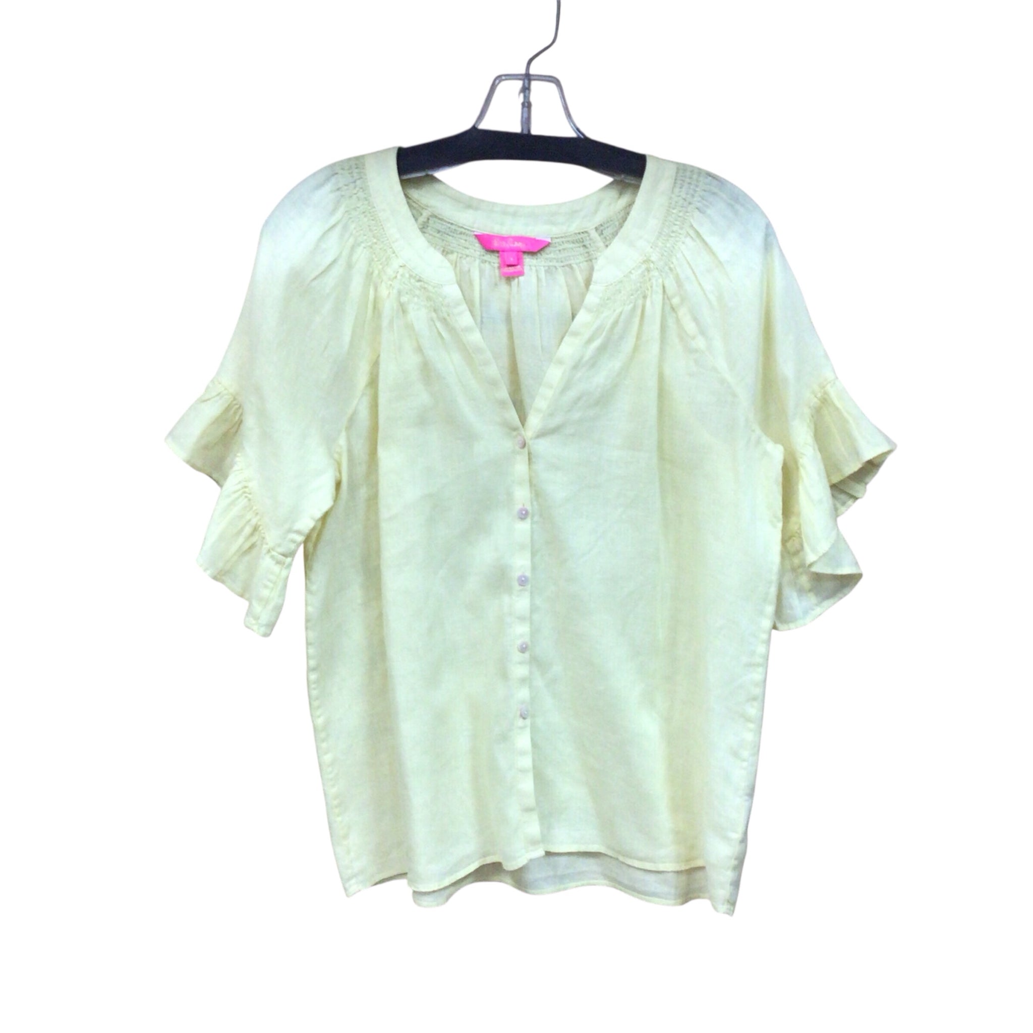 Lilly Pulitzer Yellow Short Sleeve Top Size Small