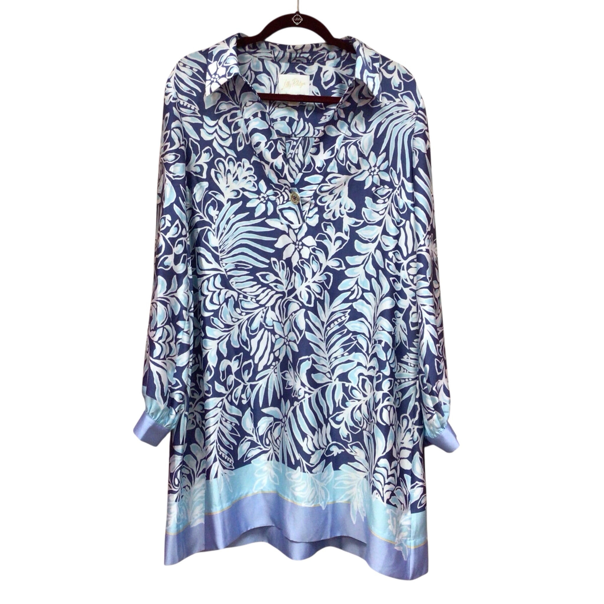 Lilly Pulitzer "Iralanne" Long Sleeve Popover Shirtdress Size 12