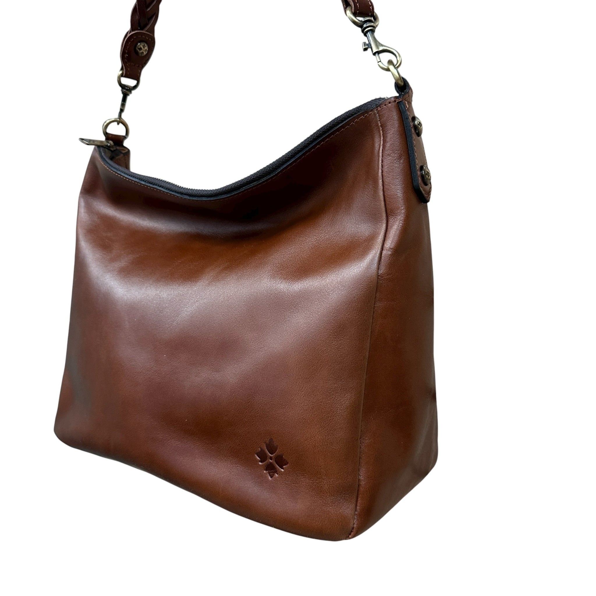 Patricia Nash Lilia Leather Hobo Crossbody with Braided Handle