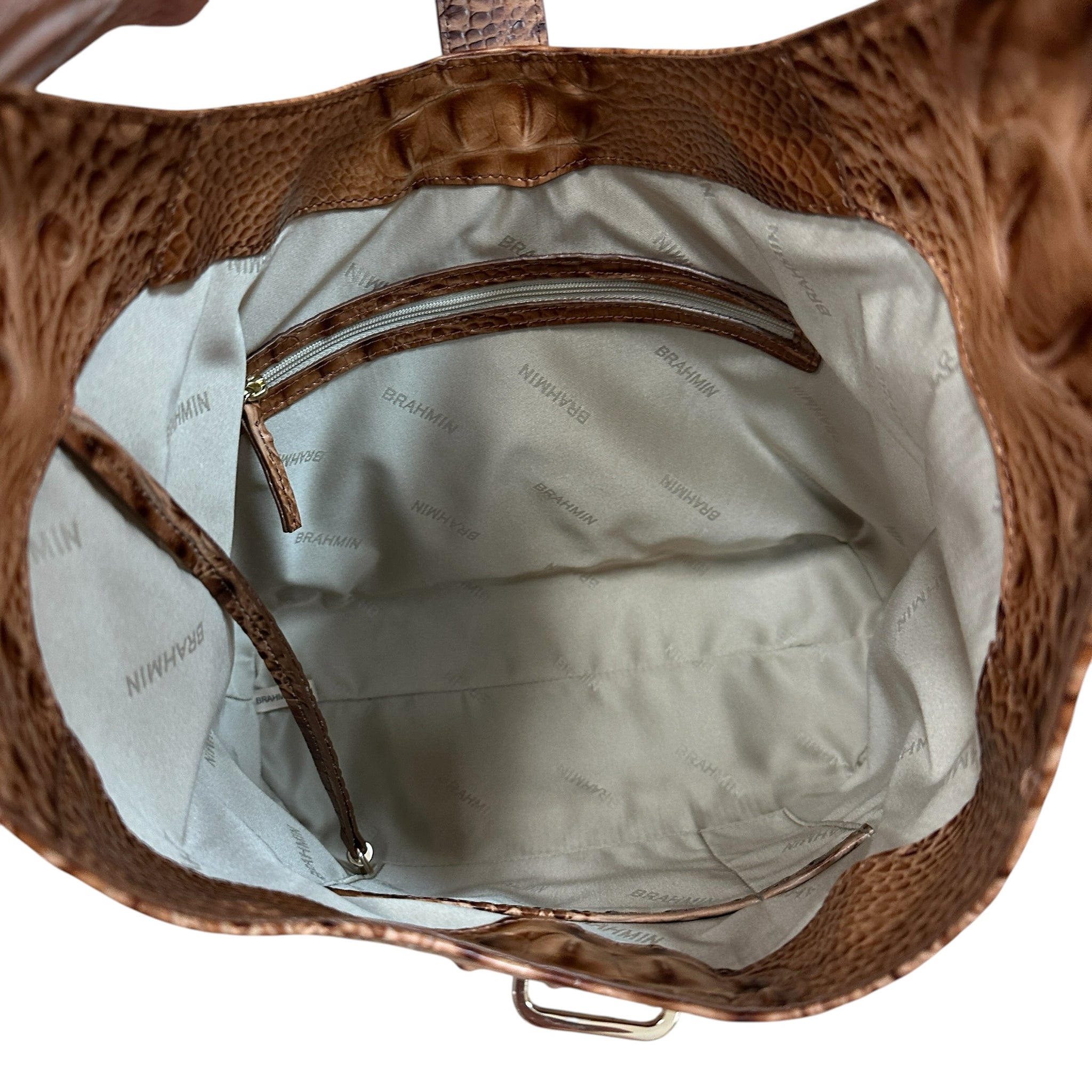 Brahmin Gwynne Alden Road Leather Cinnamon Brown Shoulder Bag