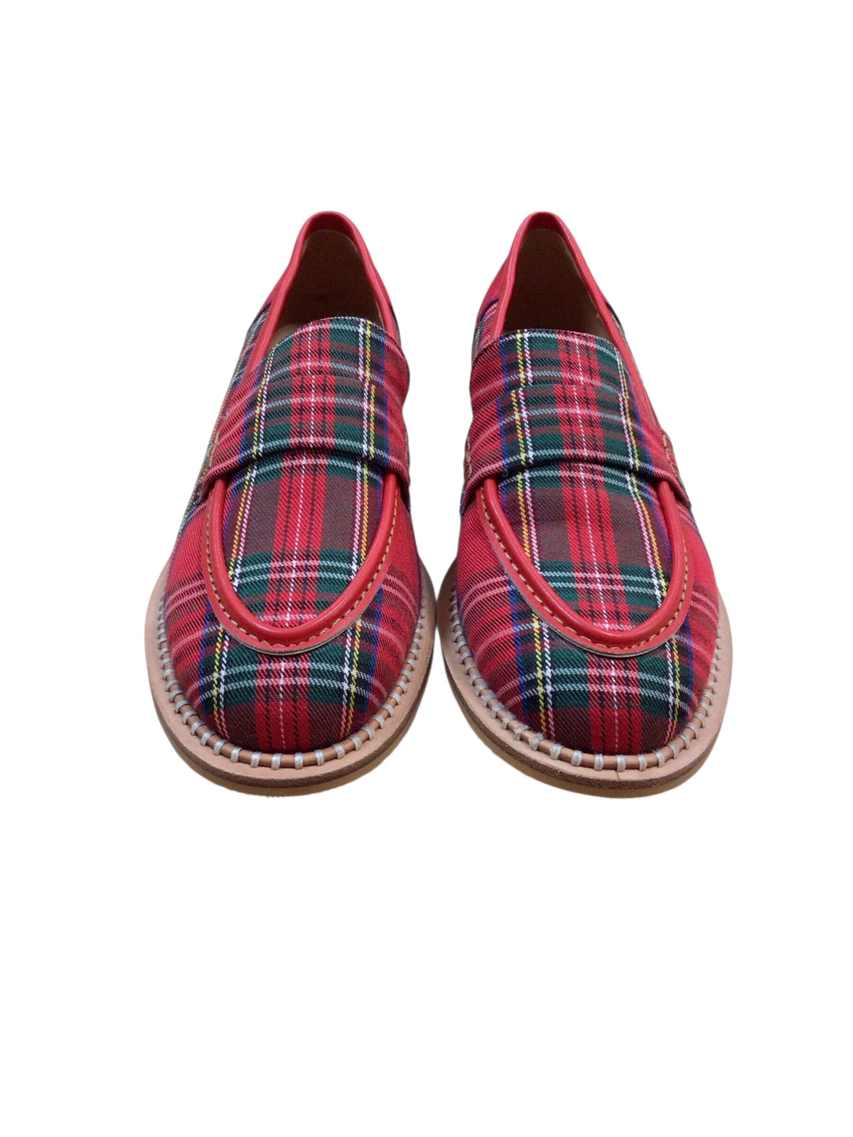 Fogeena Red Plaid Loafers Size 10.5