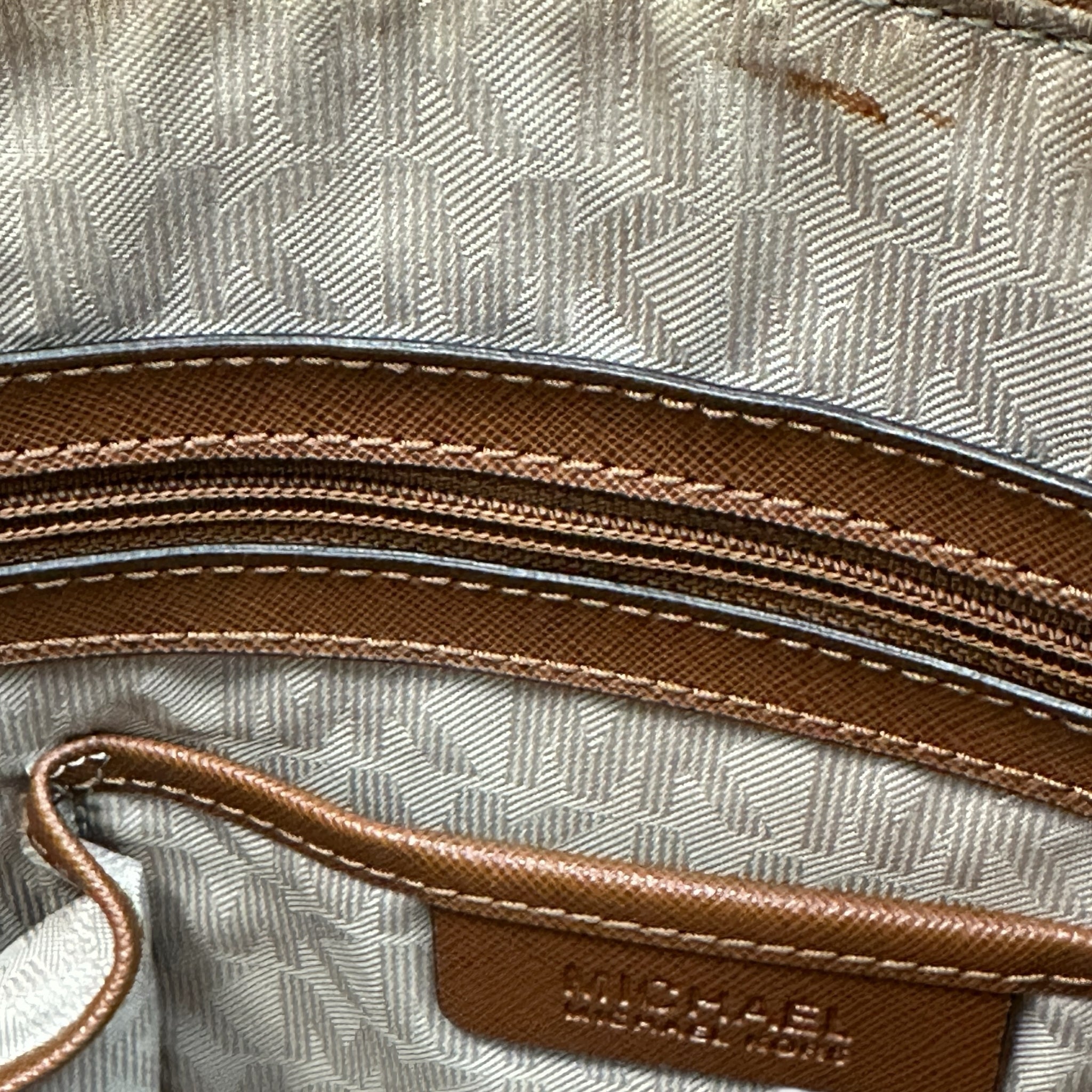 Michael Kors "Jet Set" Brown Leather Tote Bag