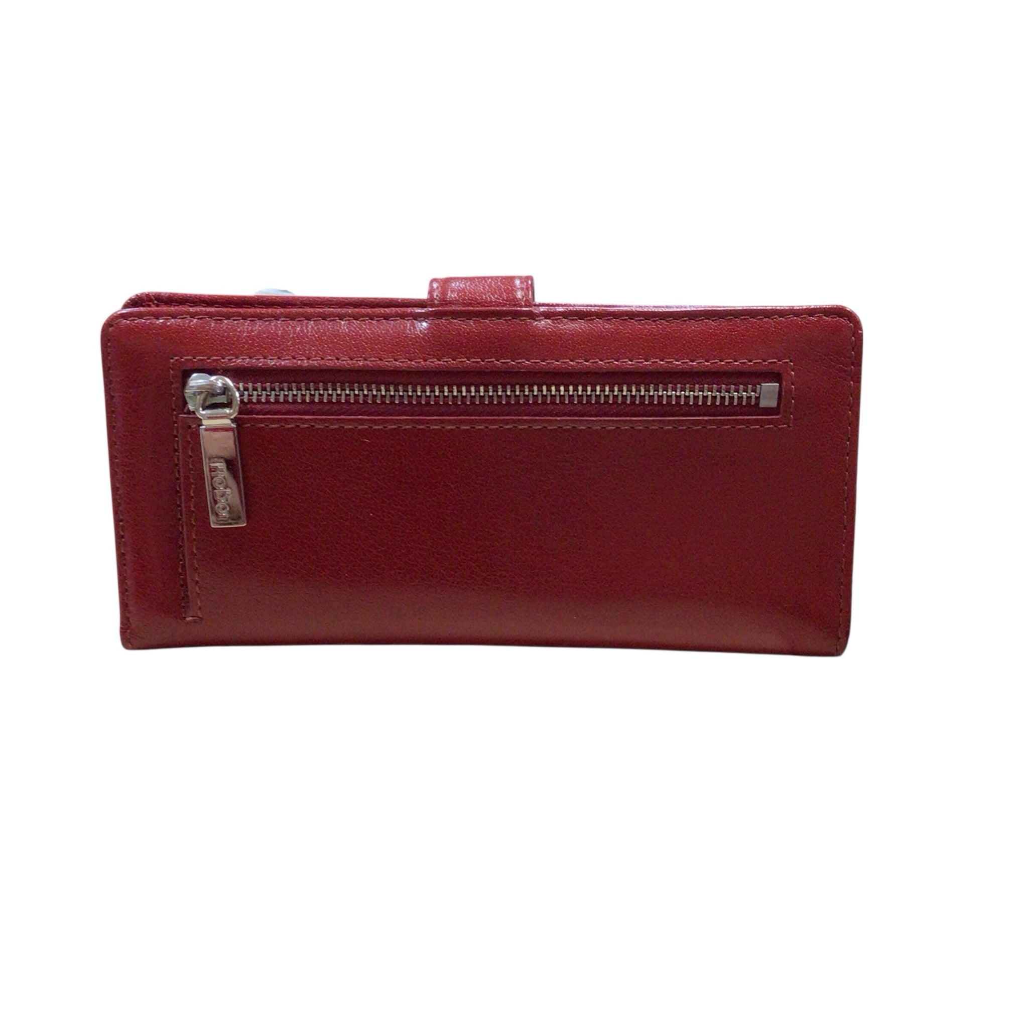 Hobo Red Leather Slim Bi-Fold Wallet