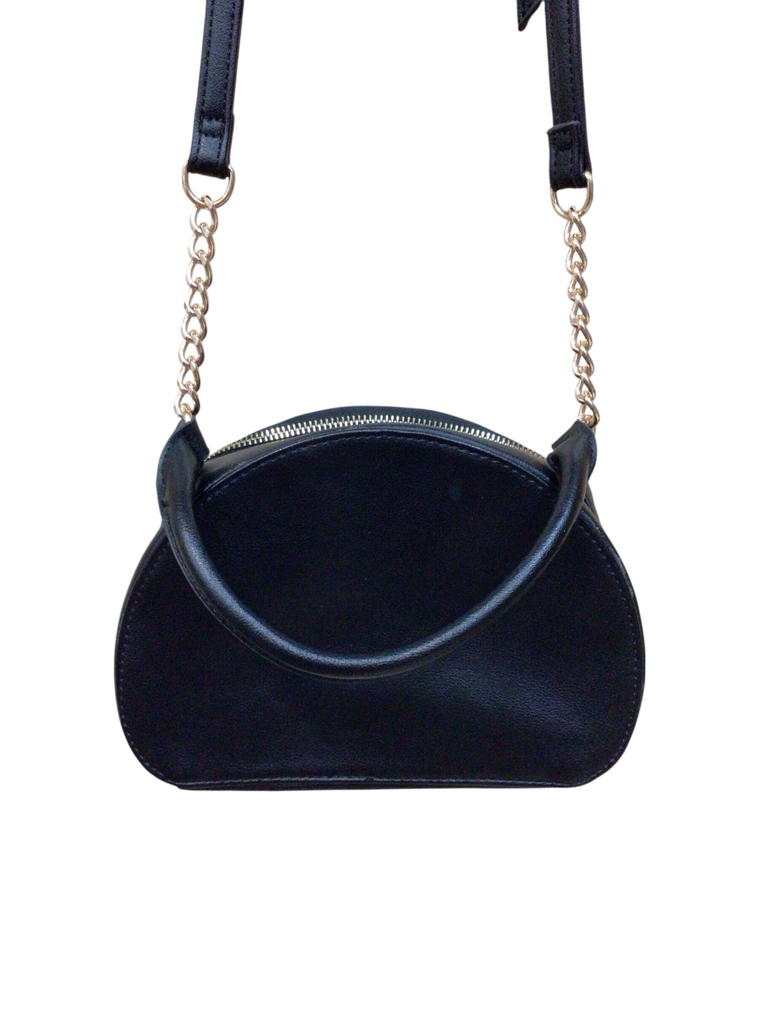 Juicy Couture Black Faux-Leather Dome Satchel Crossbody Bag