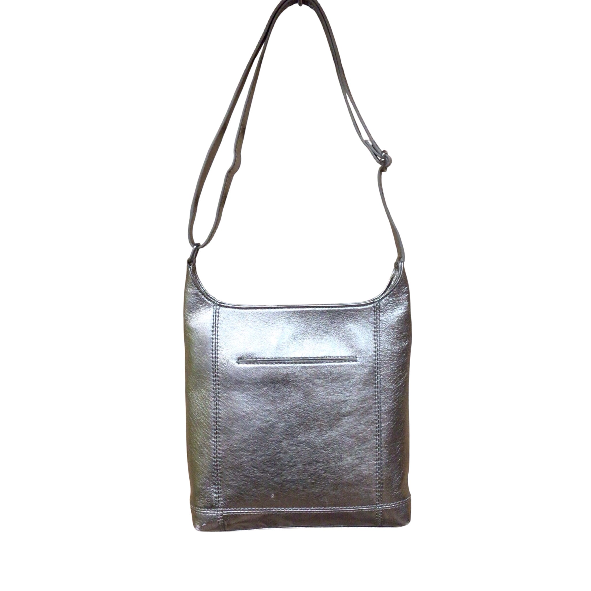 The Sak Metallic Champagne Leather Crossbody Shoulder Bag
