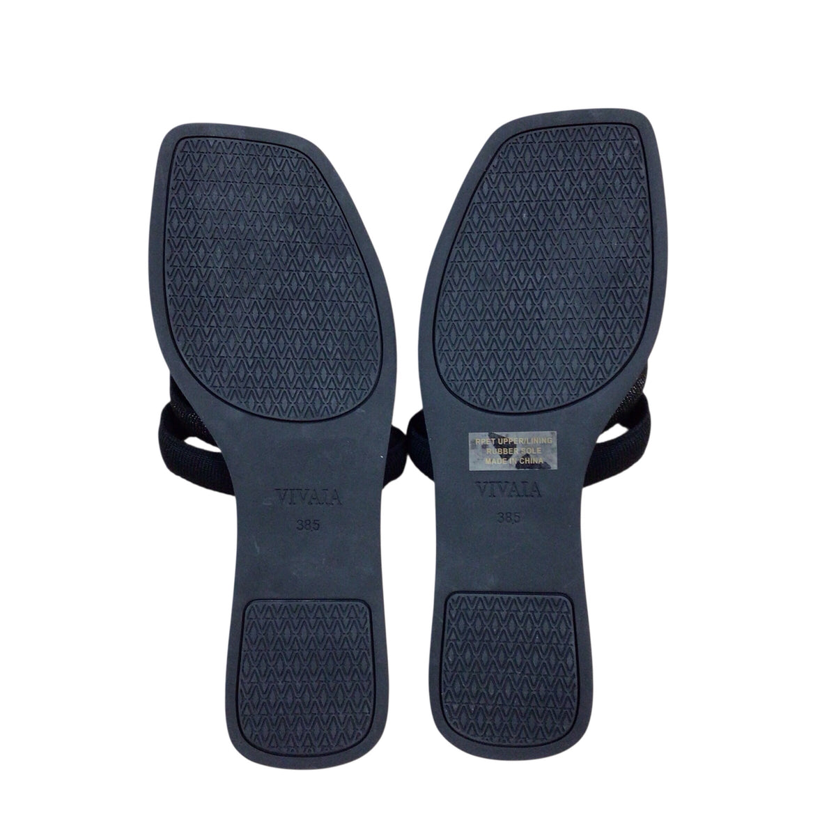 Vivaia Pillow Top Slide Mayara Black Strappy Sandals Size 8 US 38.5 Euro