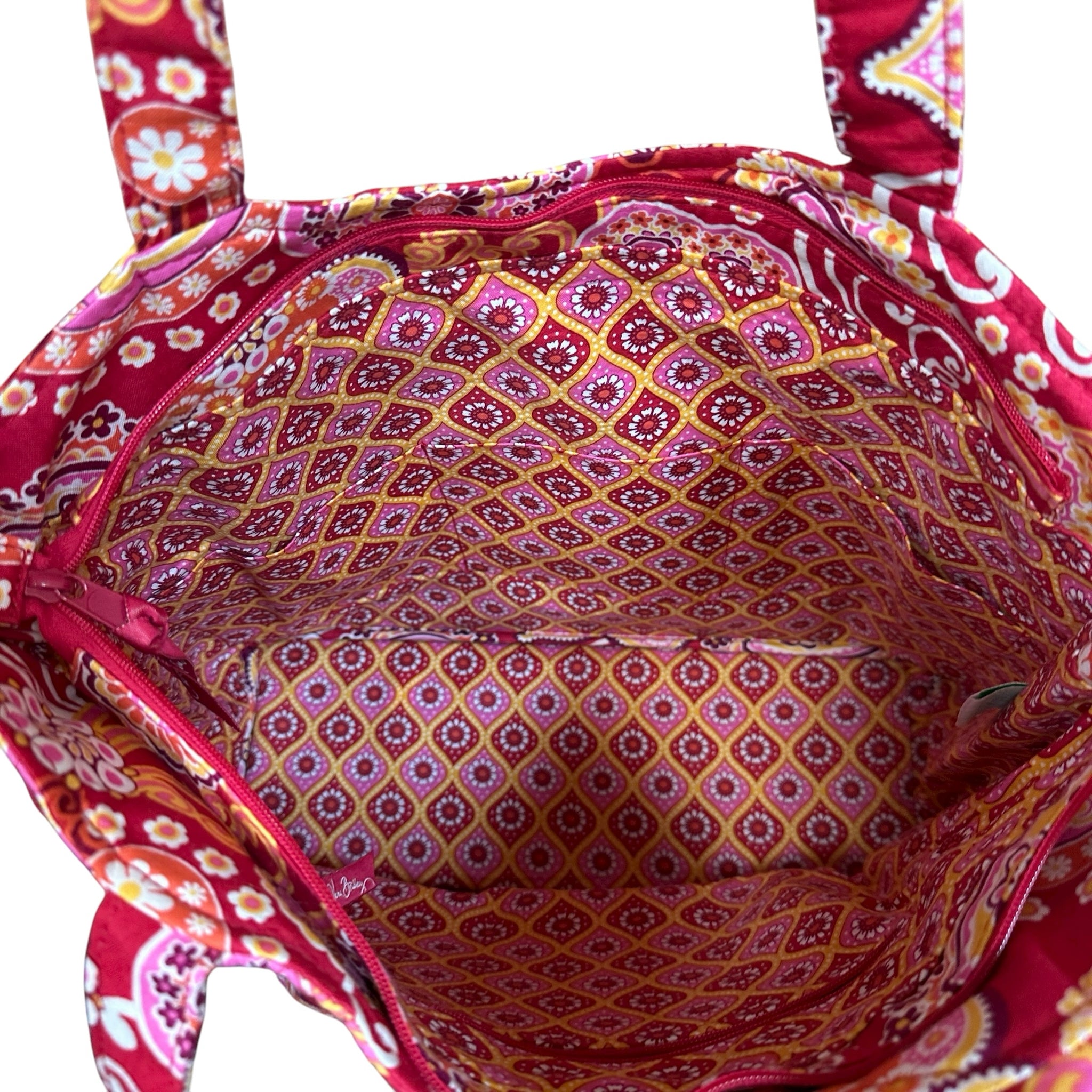 Vera Bradley Red & Pink Paisley Tote Bag