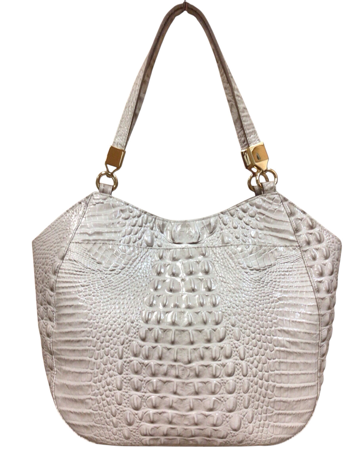 Brahmin "Marianna" Pumice Melbourne Gray Leather Shoulder Bag