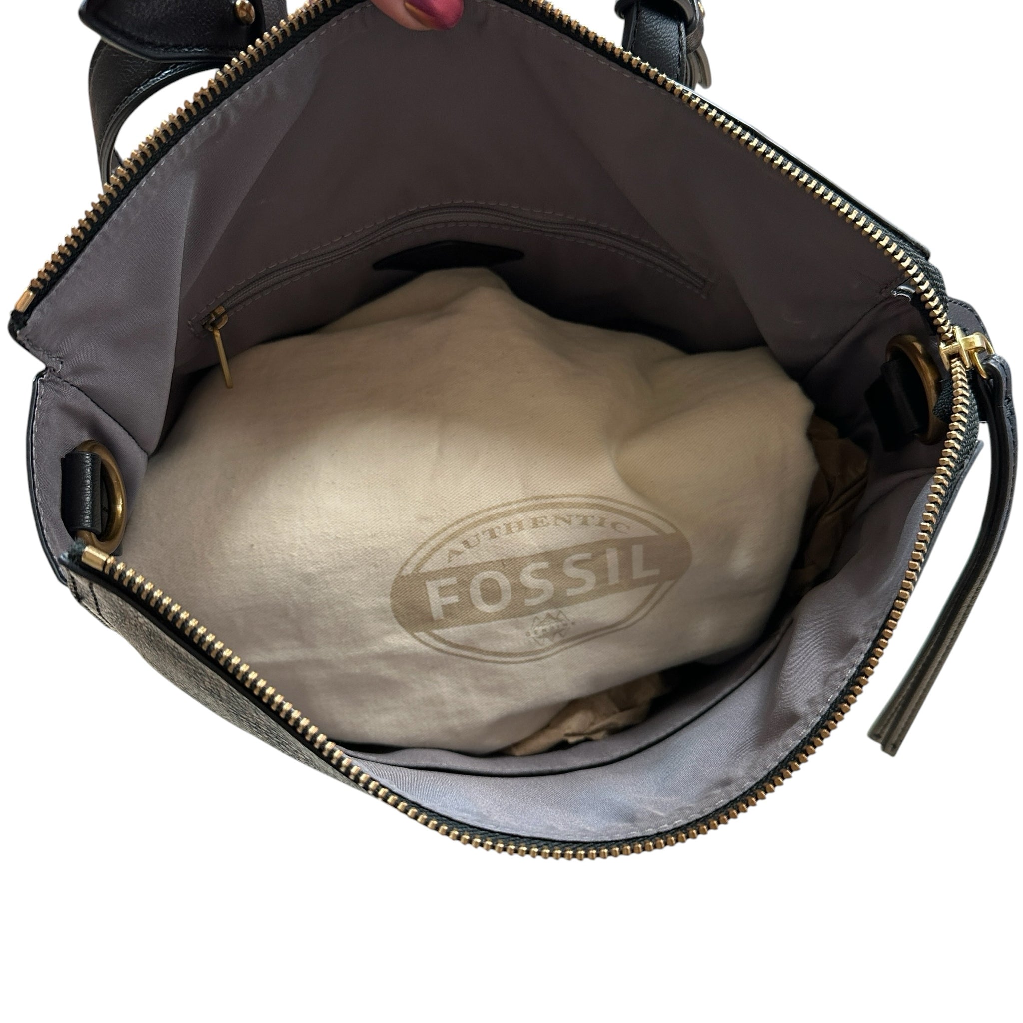 Fossil "Elina" Black & Brown Faux Leather Convertible Backpack