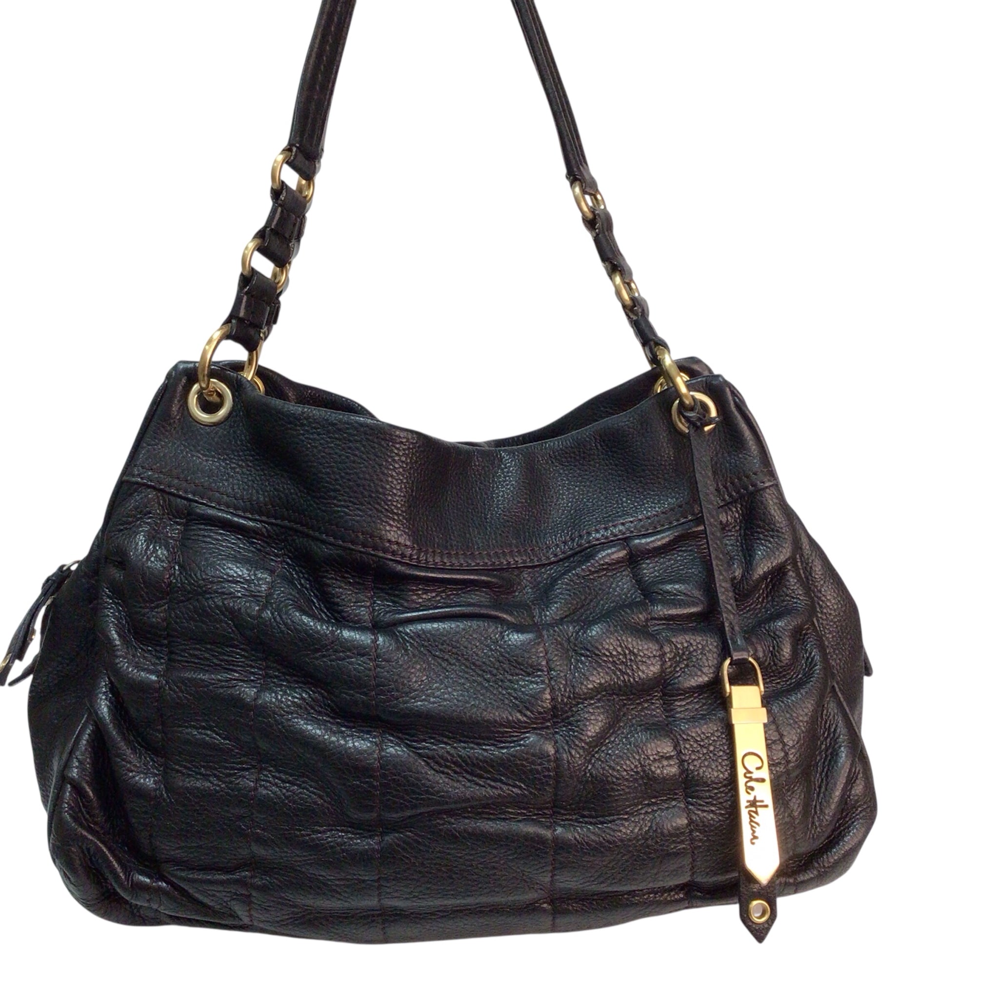 Cole Haan 2way バッグ　（牛皮）　ブラック Cole Haan Black Leather Duffle Purse