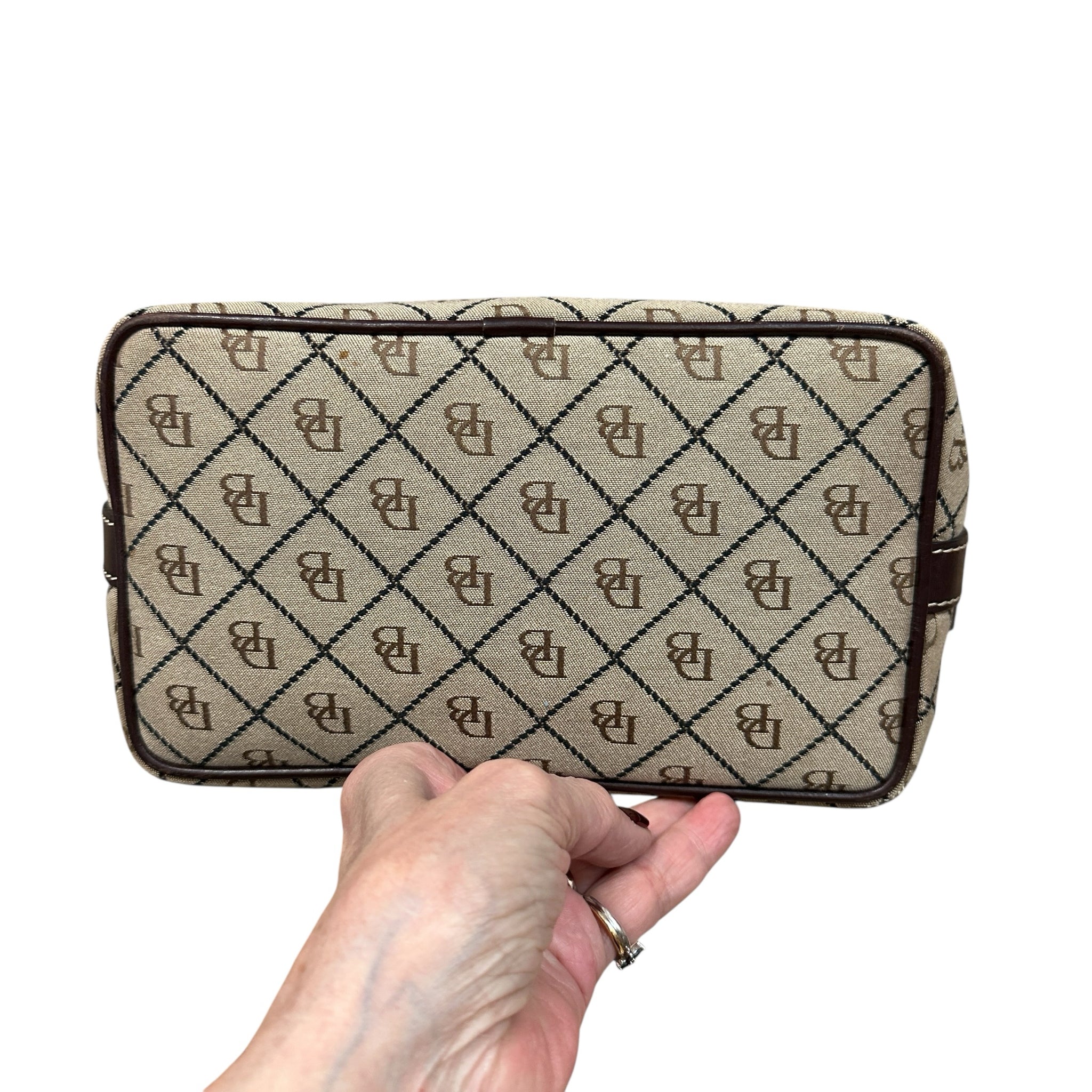 Dooney & Bourke Vintage Tan Canvas Signature Shoulder Bag