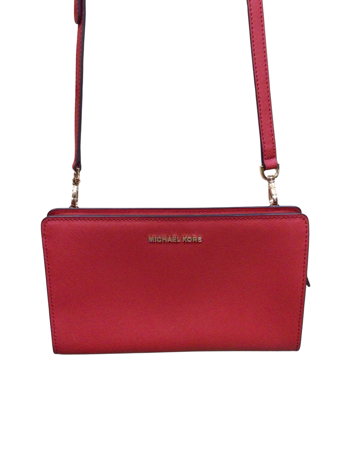 Michael Kors "Jet Set" Red Leather Crossbody