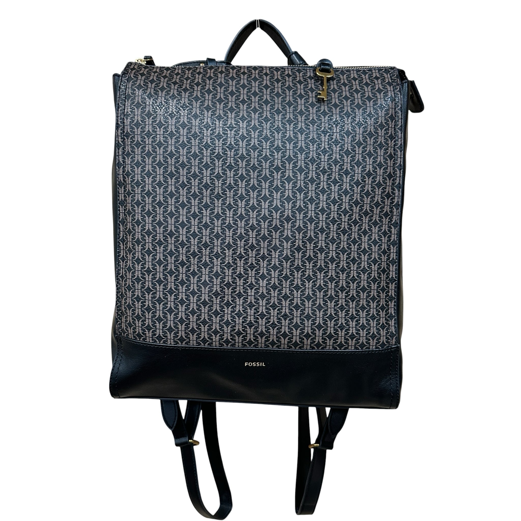 Fossil "Elina" Black & Brown Faux Leather Convertible Backpack