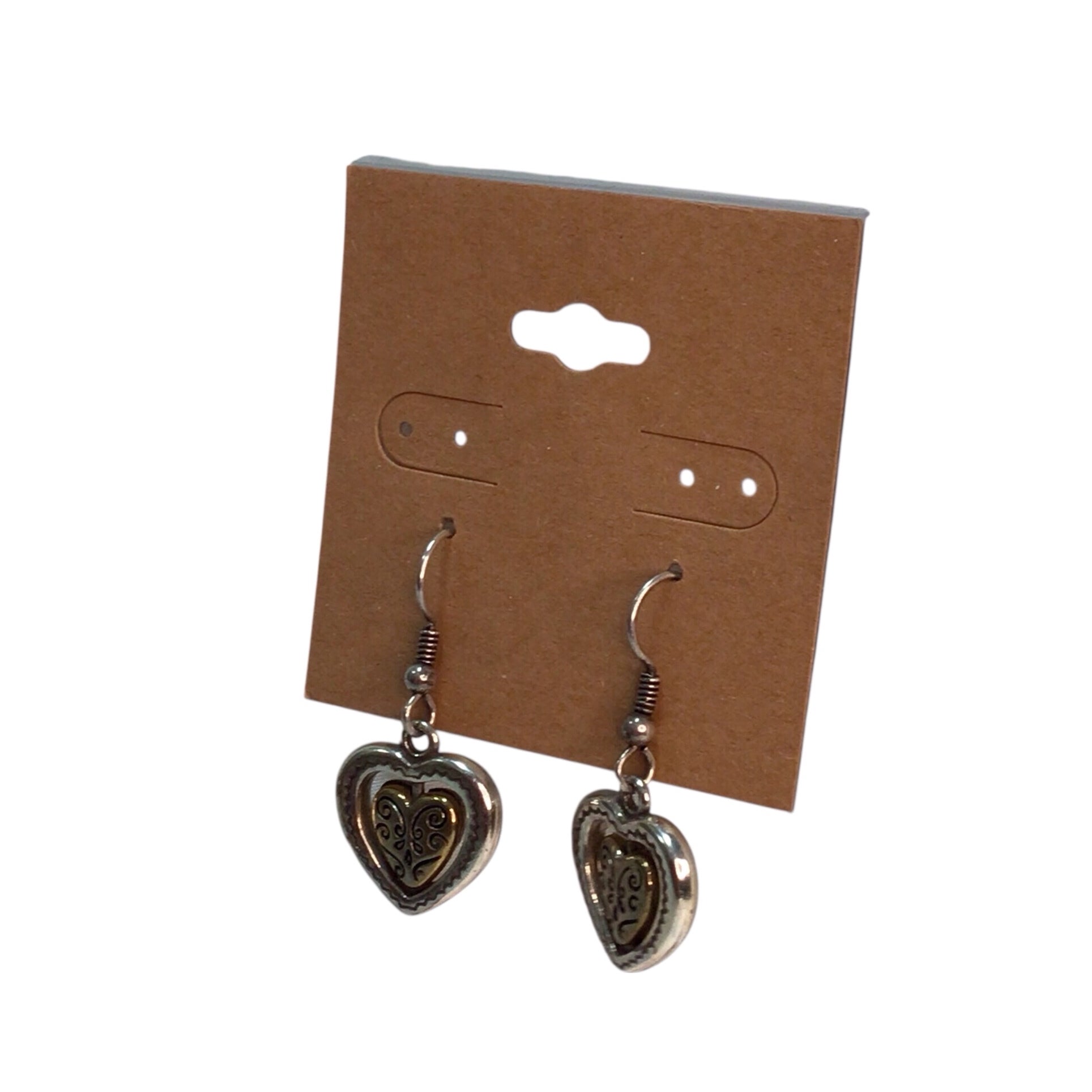 Brighton Aurora Heart Two Tone Reversible Silver Gold Plate Earrings
