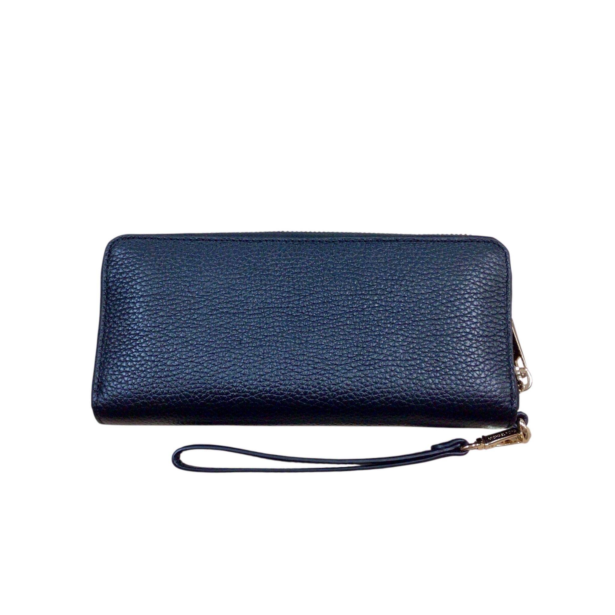 Michael Kors Black Leather Zip Around Wristlet Wallet