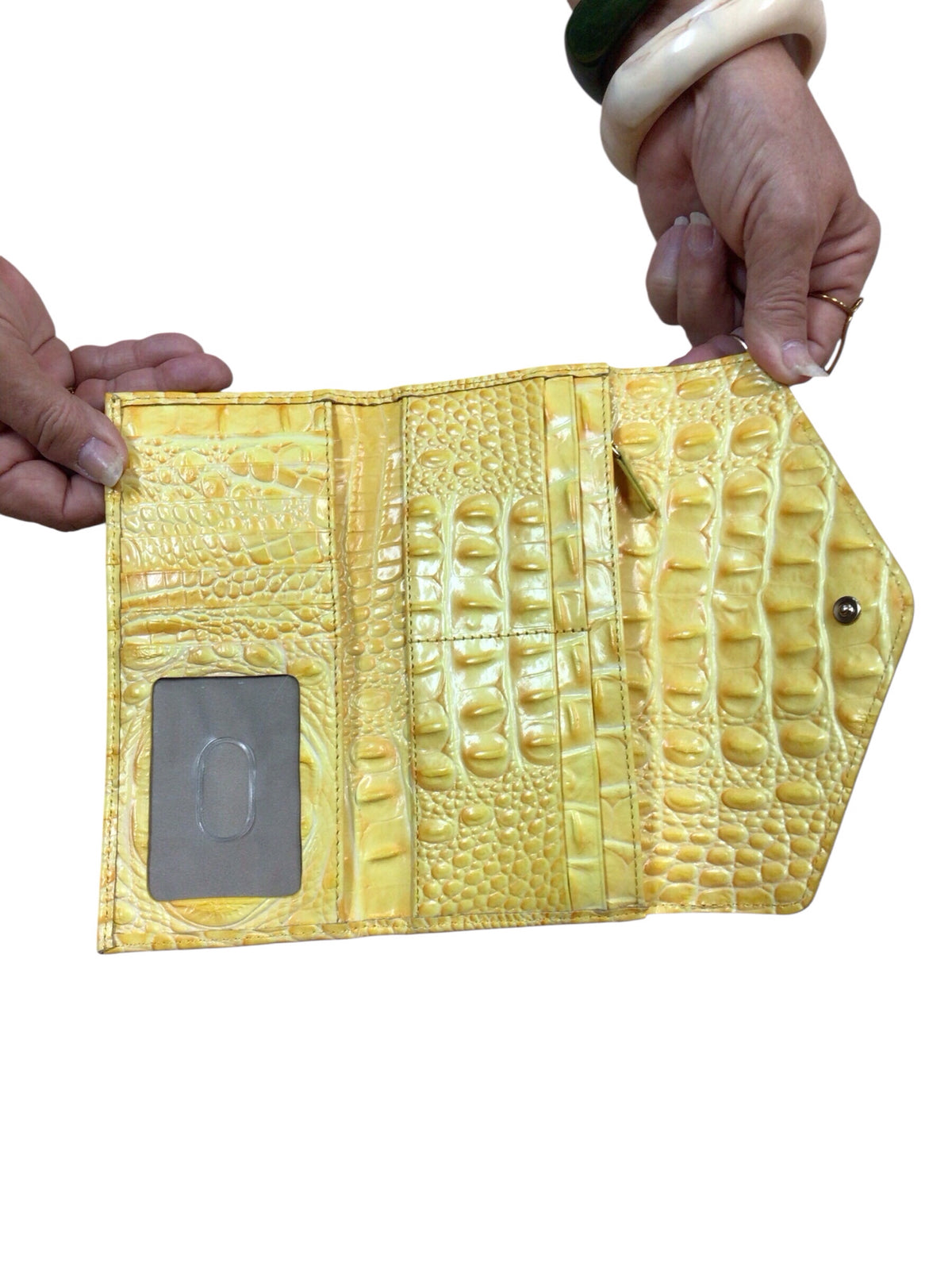 Brahmin "Veronica" Buttercup Vivid Yellow Melbourne Tri-fold Wallet
