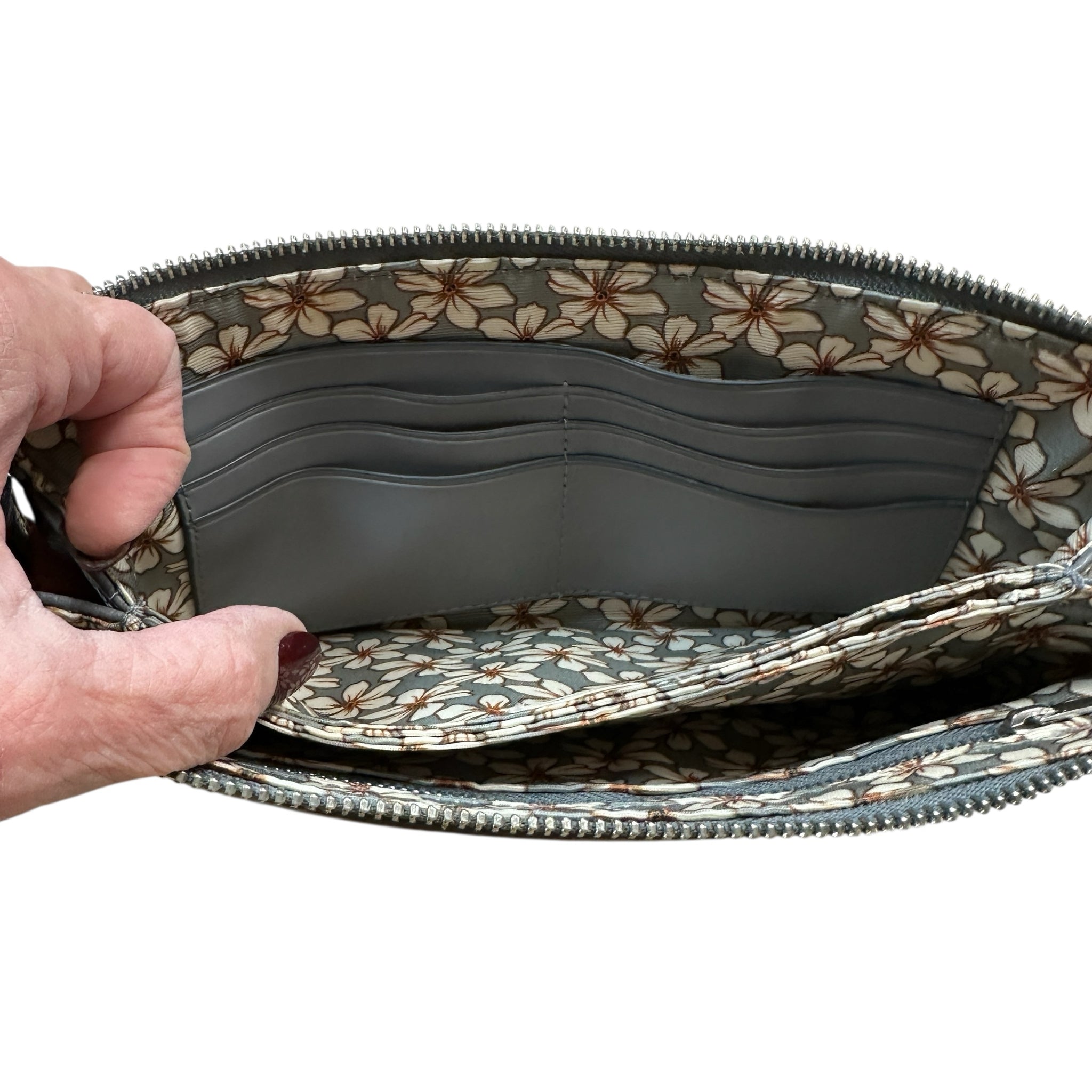 Vera Bradley Gray Faux Leather Essential Trio Clutch