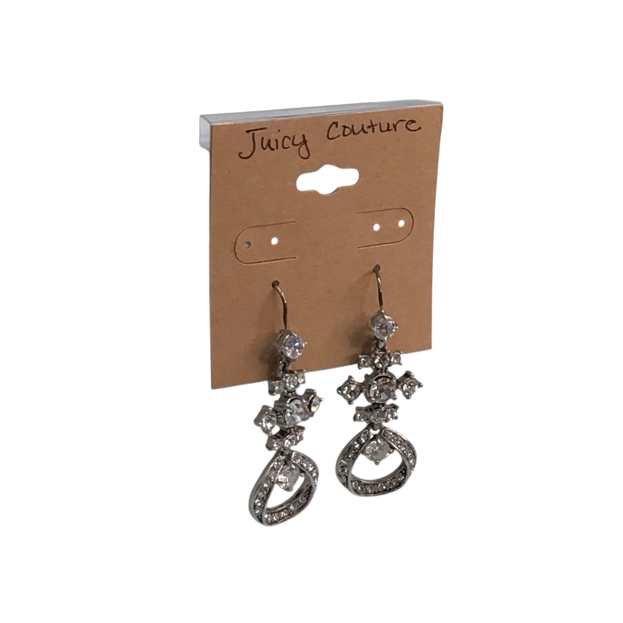 Juicy Couture Rhinestone Earrings 1.75" Long