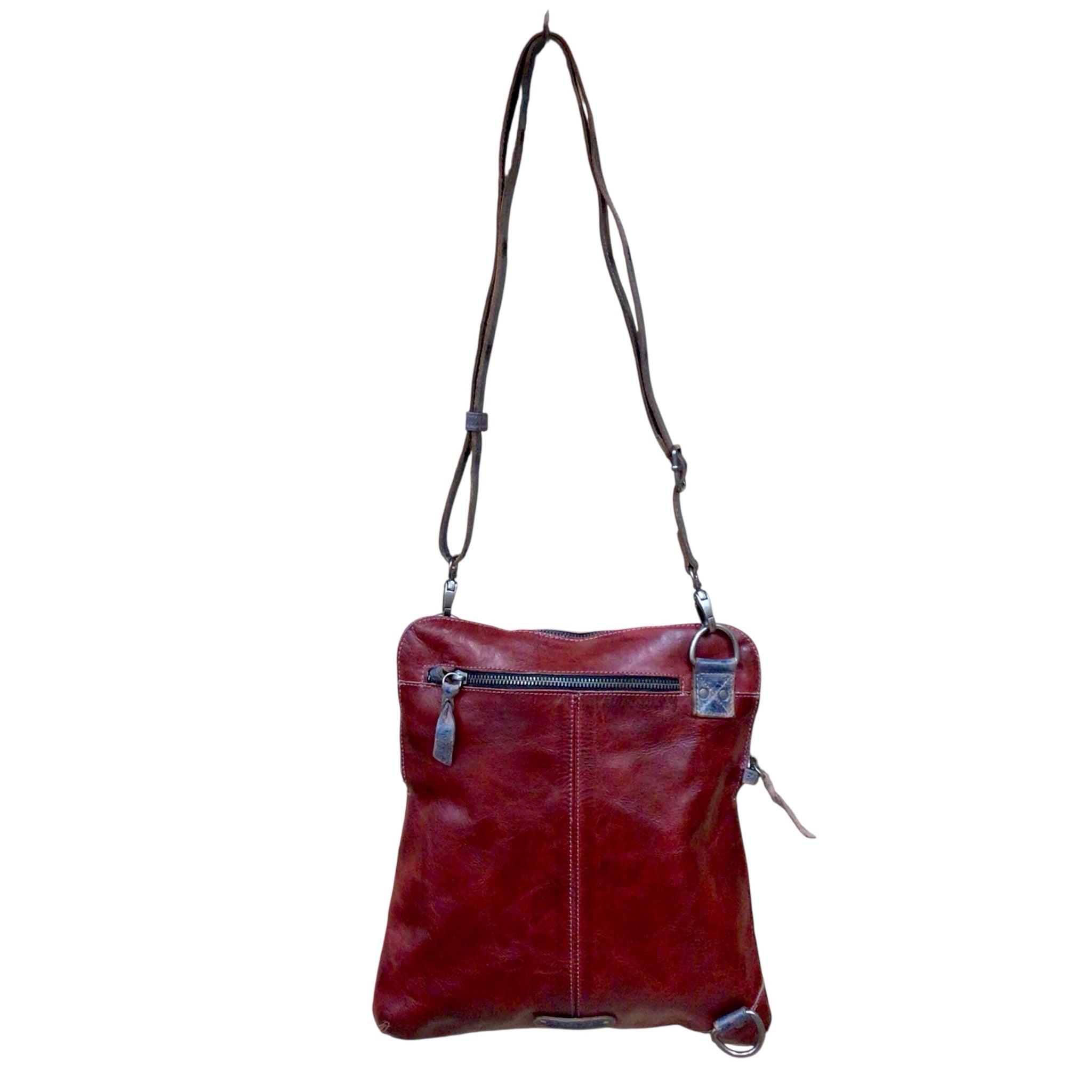 Bed Stu "Aiken" Red Leather Crossbody Bag