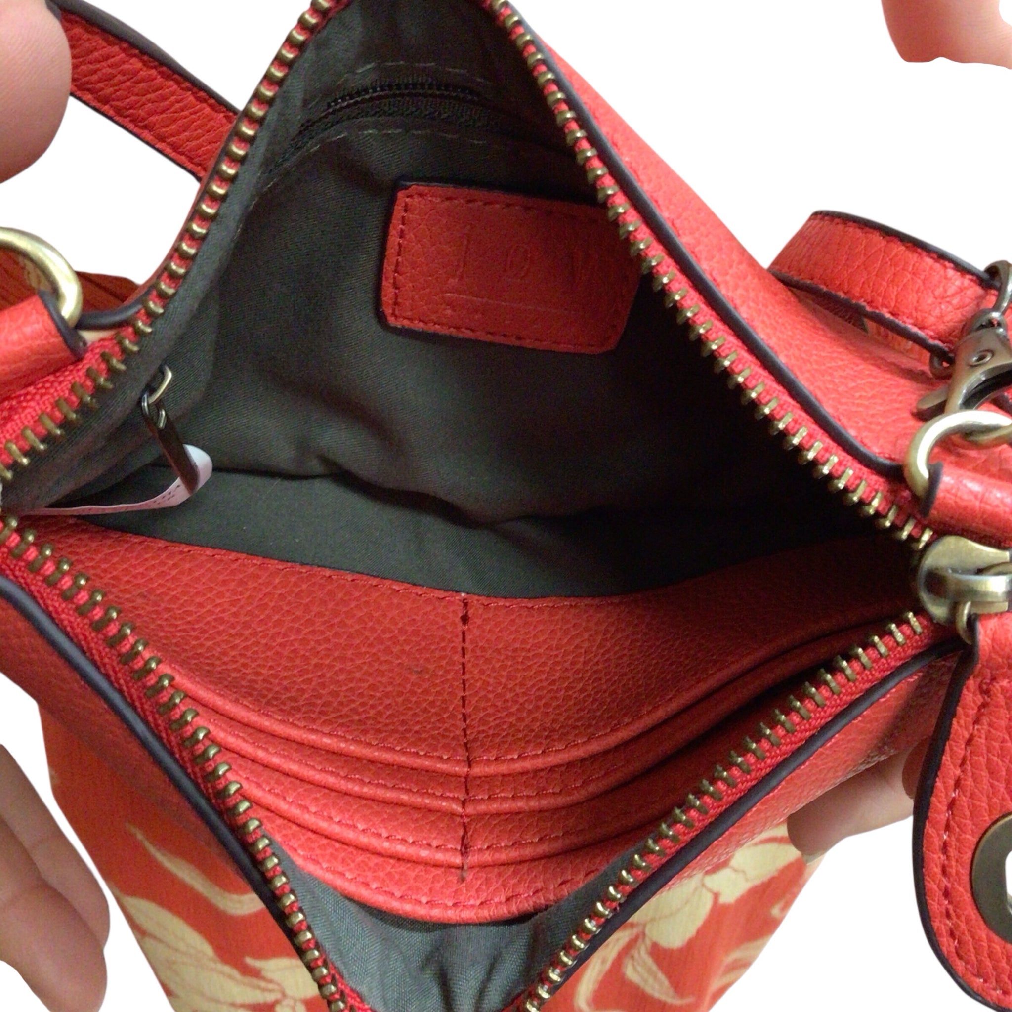 Joy Susan Red Textured Vegan Leather Crossbody Wristlet