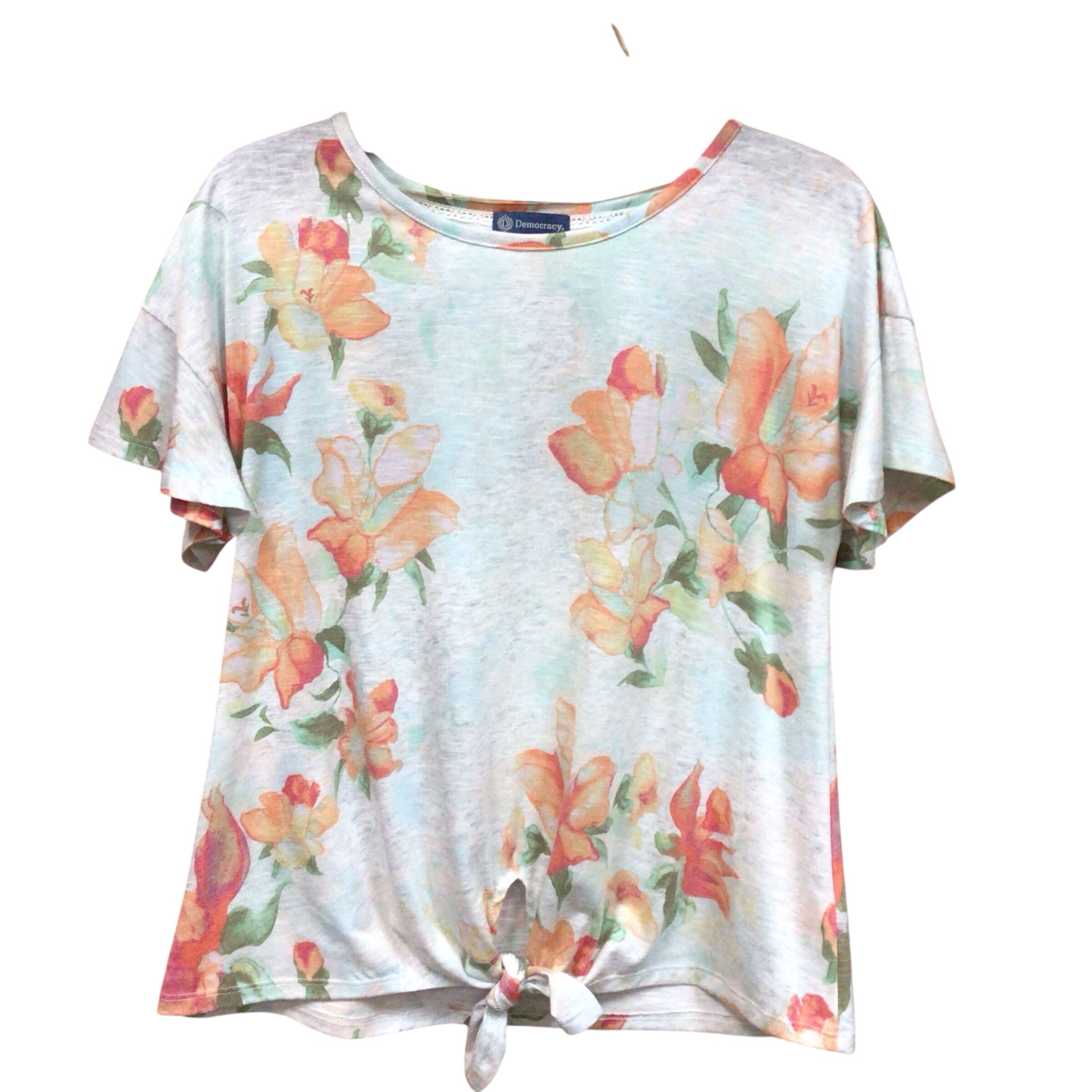 Democracy Short Sleeve Floral Top Size Small