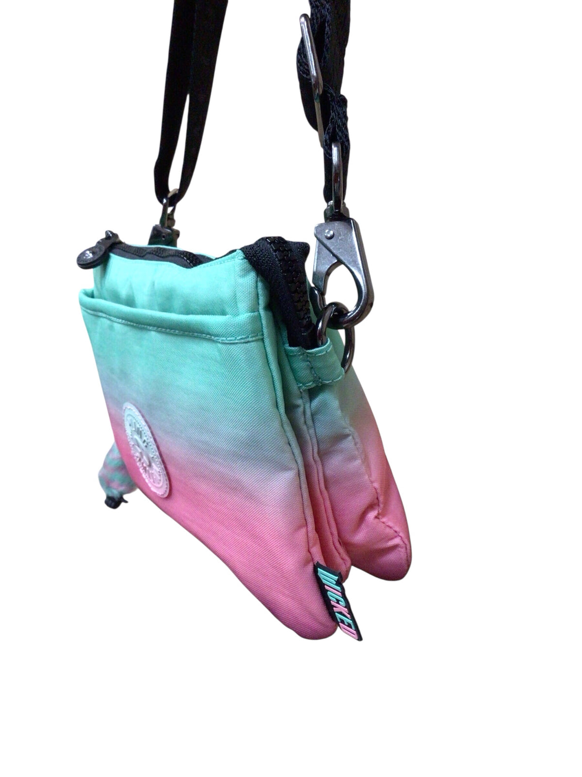 Kipling "Wicked" Ombre Green & Pink Nylon Crossbody Bag