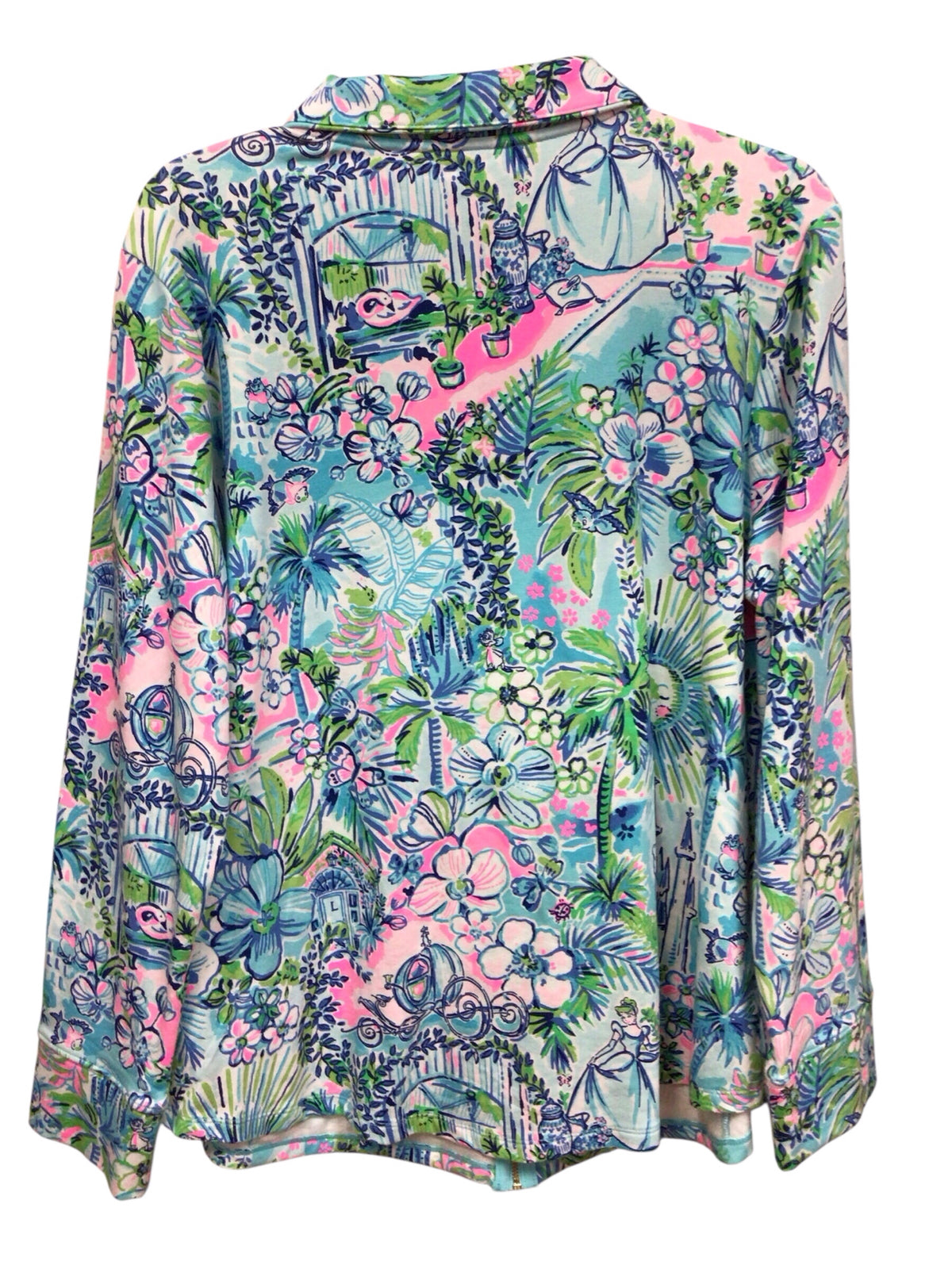 Lilly Pulitzer "Leona" Zip Up Jacket "Lilly Loves Cinderella" Size XL