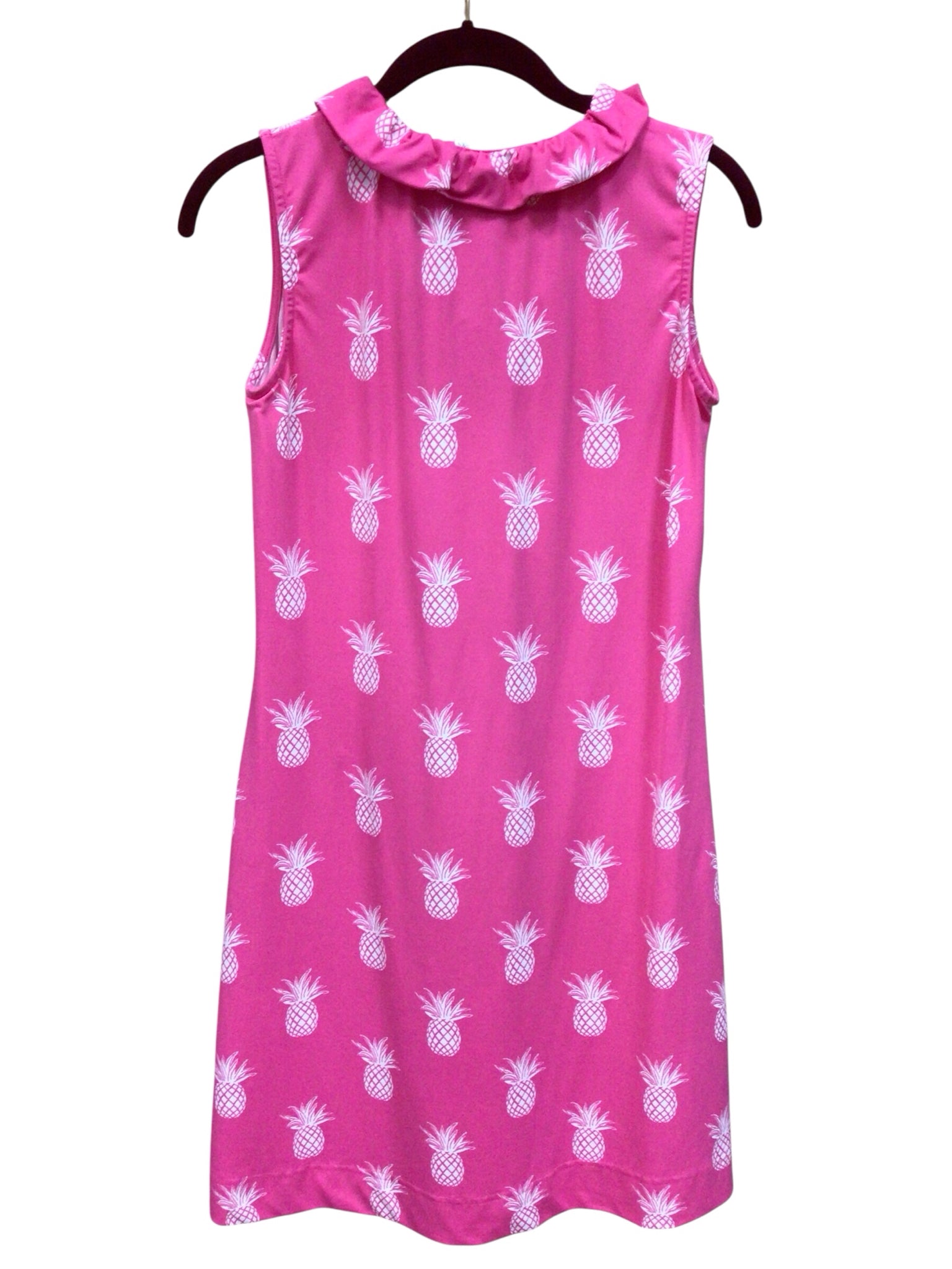Lulu B Pink Pineapple Ruffle Sleeveless Dress Size XS