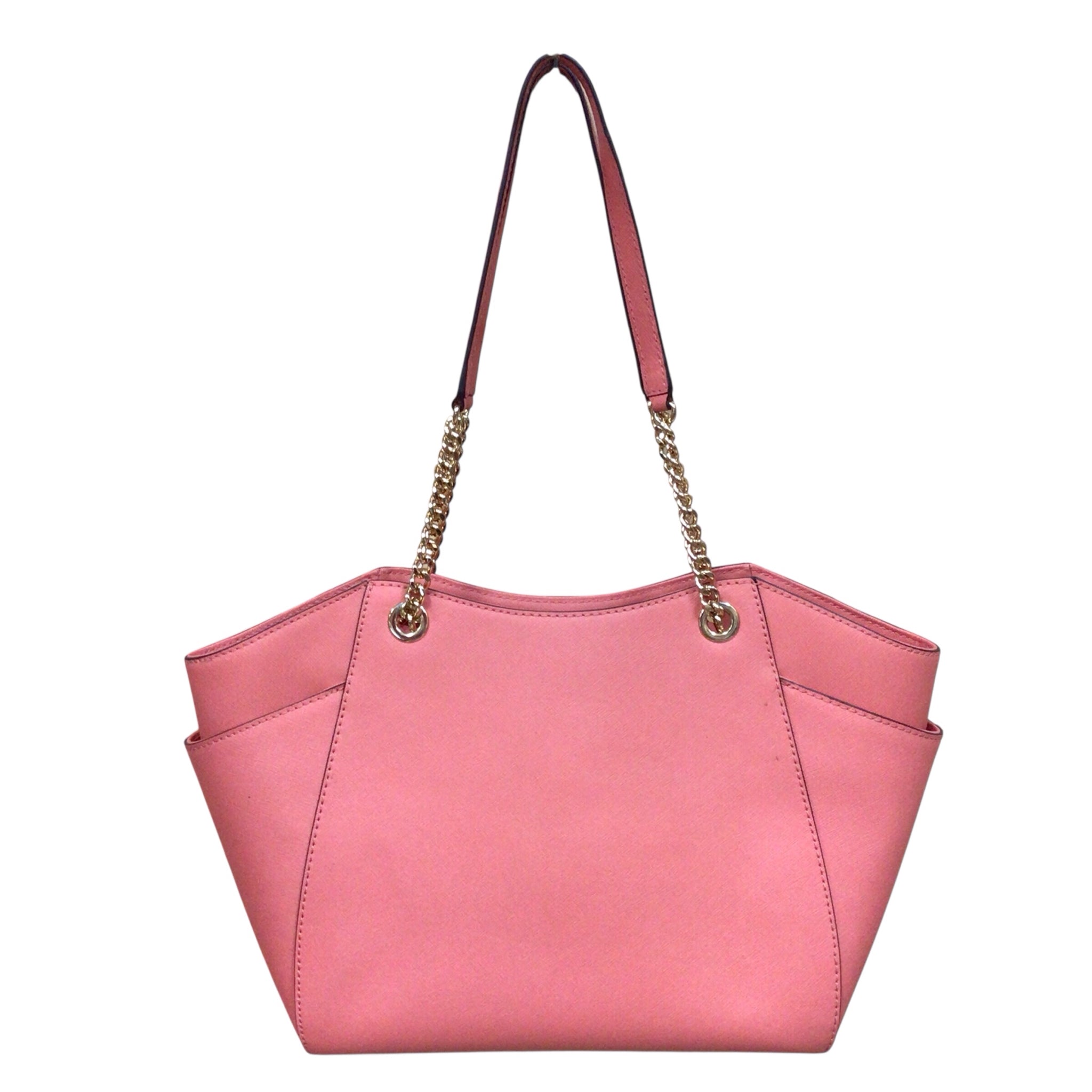 Michael Kors Jet Set Large Coral Saffiano Leather Shoulder Bag Tote