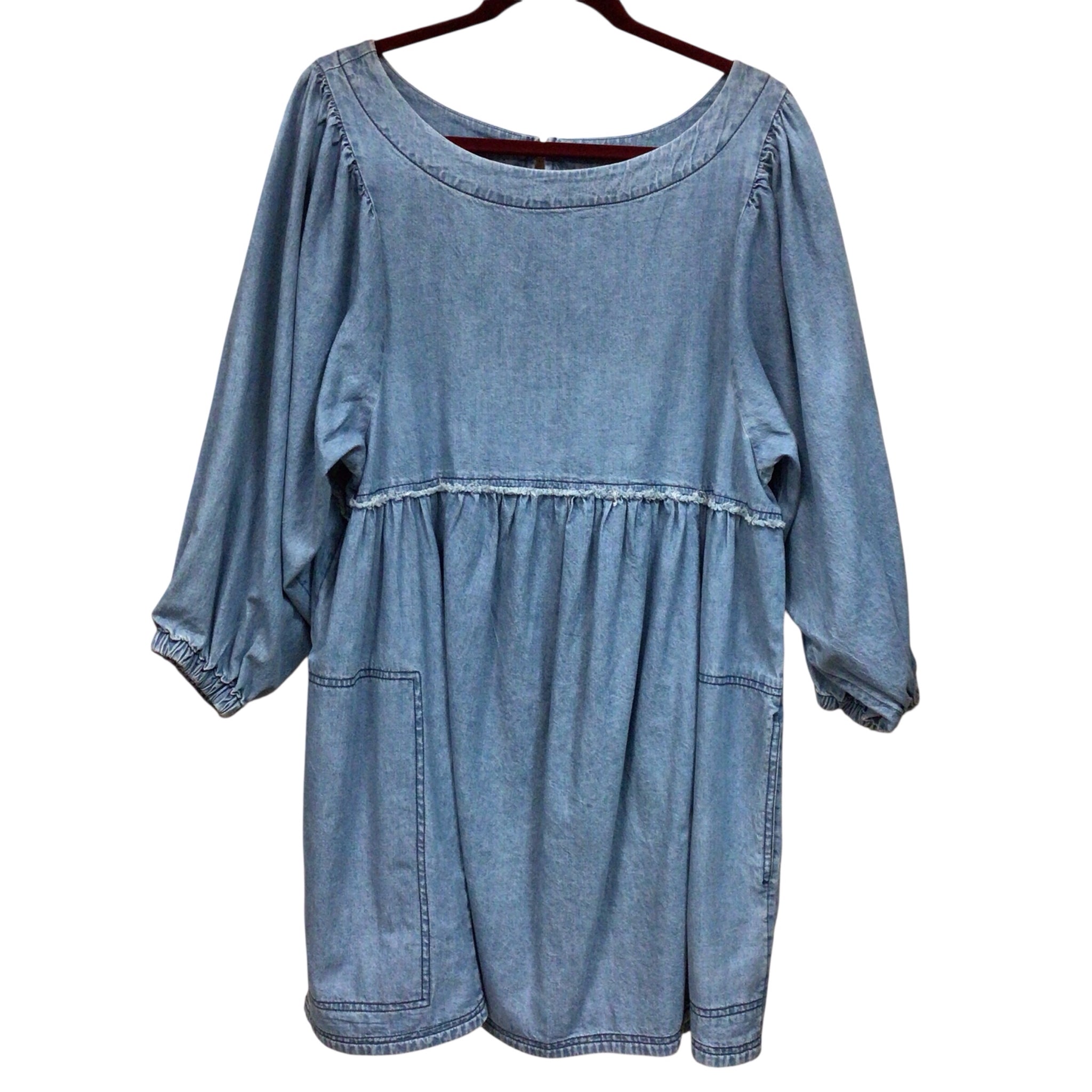 Free People Long Sleeve Denim Dress Size Large
