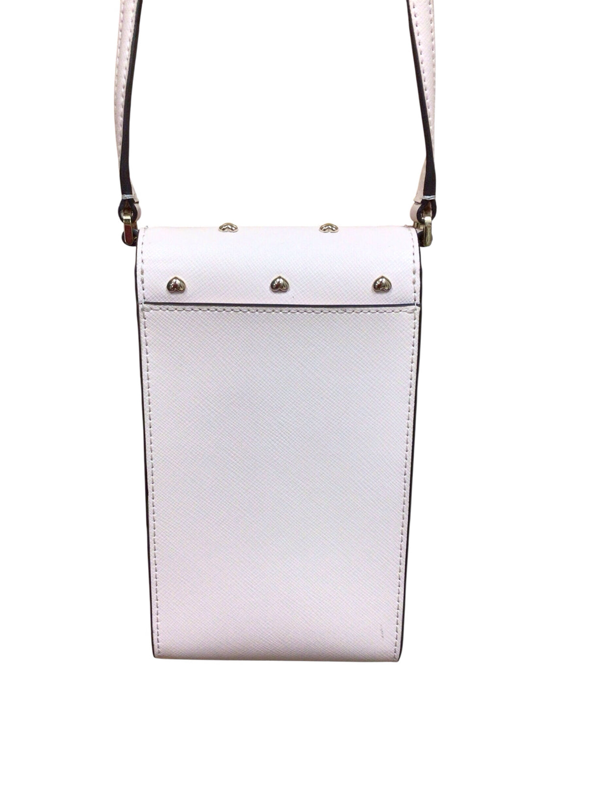 Kate Spade "Staci" Pink Studded Heart North South Flap Phone Crossbody Bag