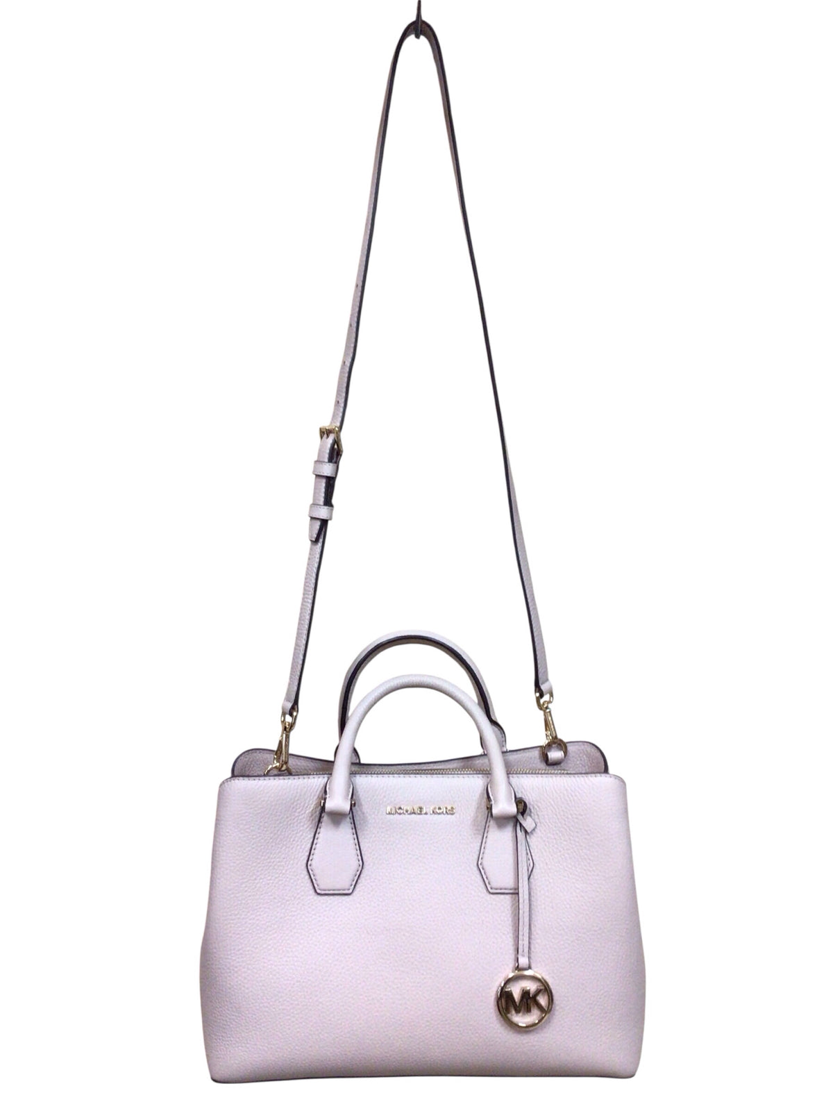 Michael Kors "Camille" Large Light Pink Pebbled Leather Satchel Crossbody Bag