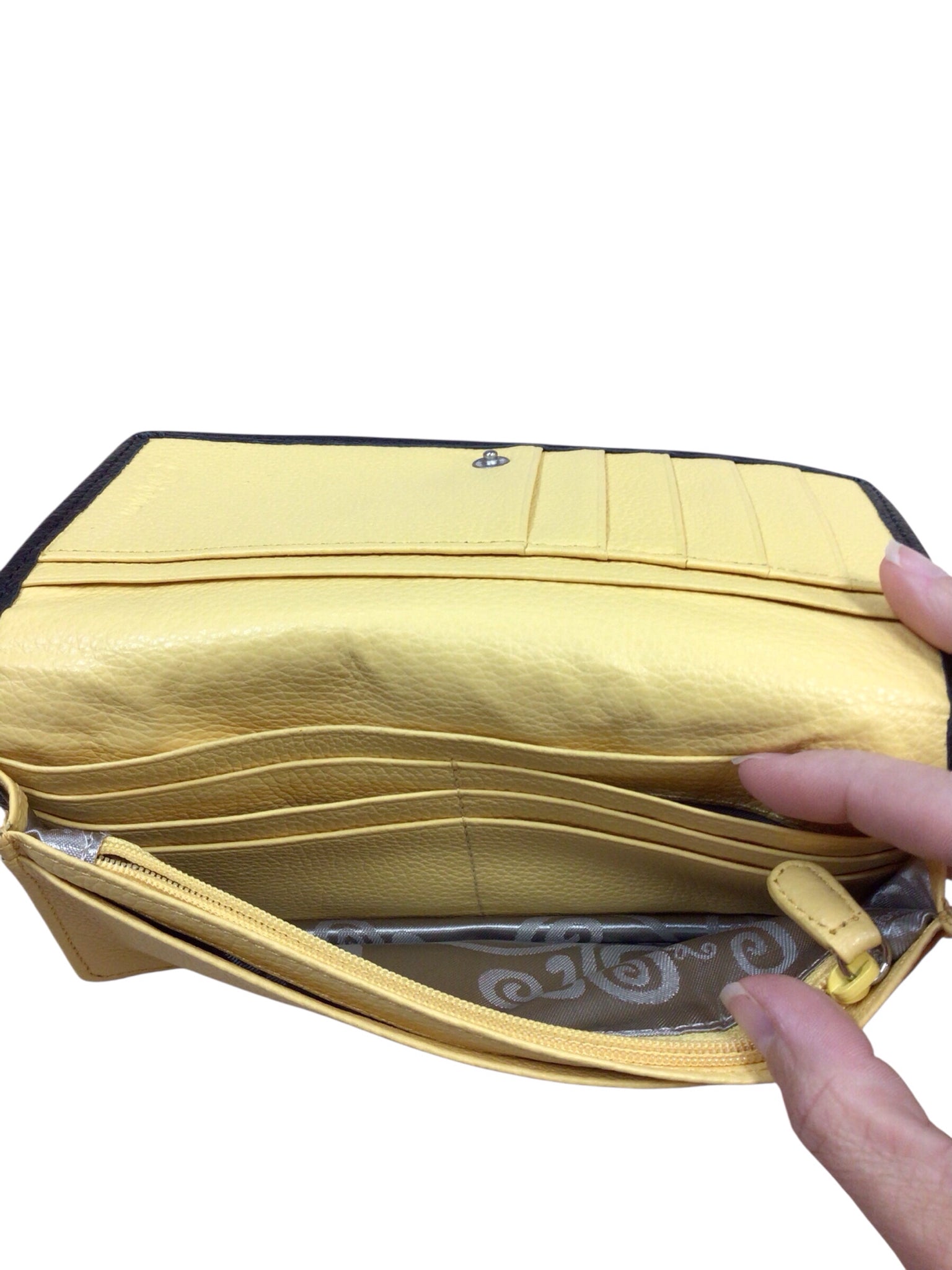 Brighton "Love Groove" Blue & Yellow Slim Wallet Crossbody Bag