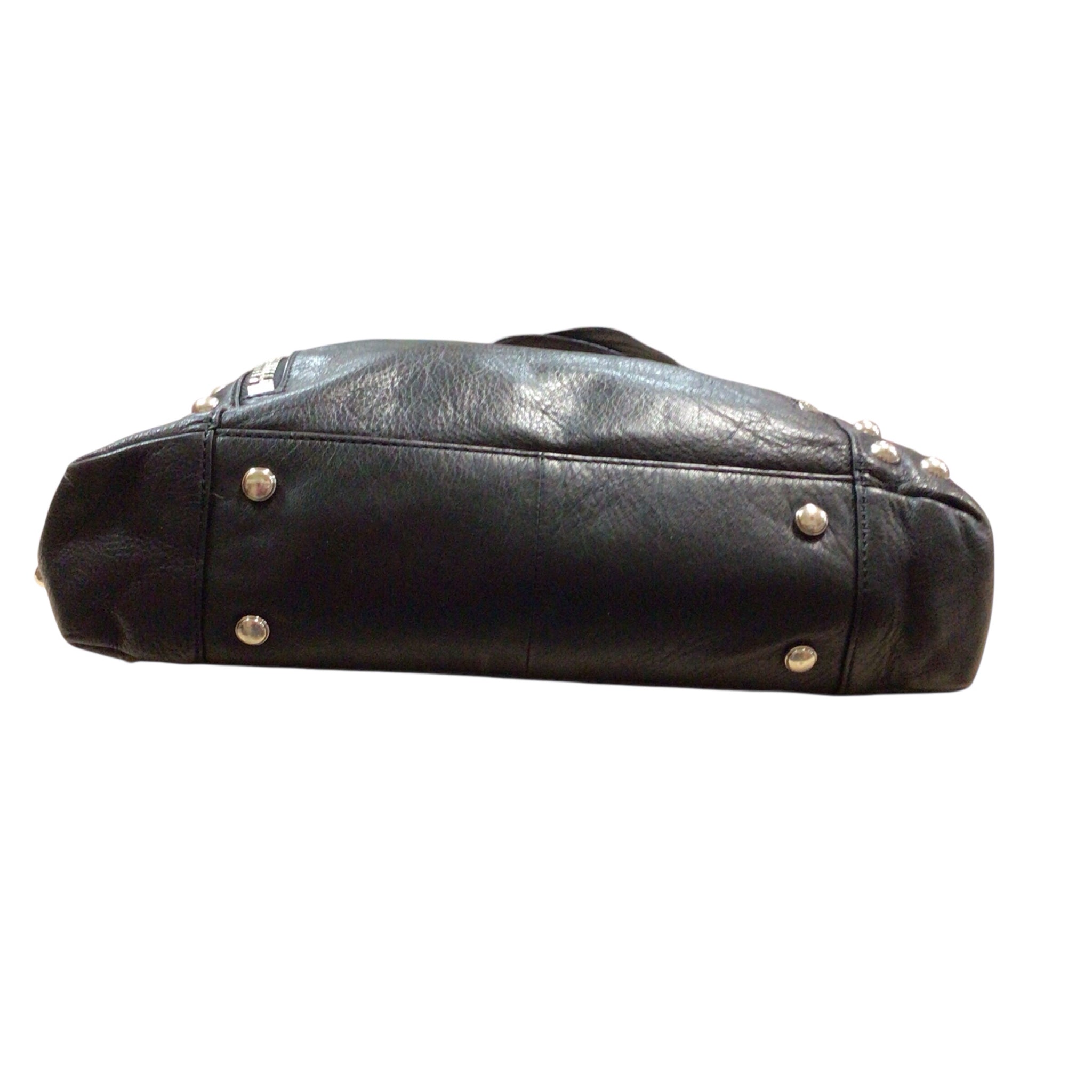 B Makowsky Black Leather Shoulder Bag