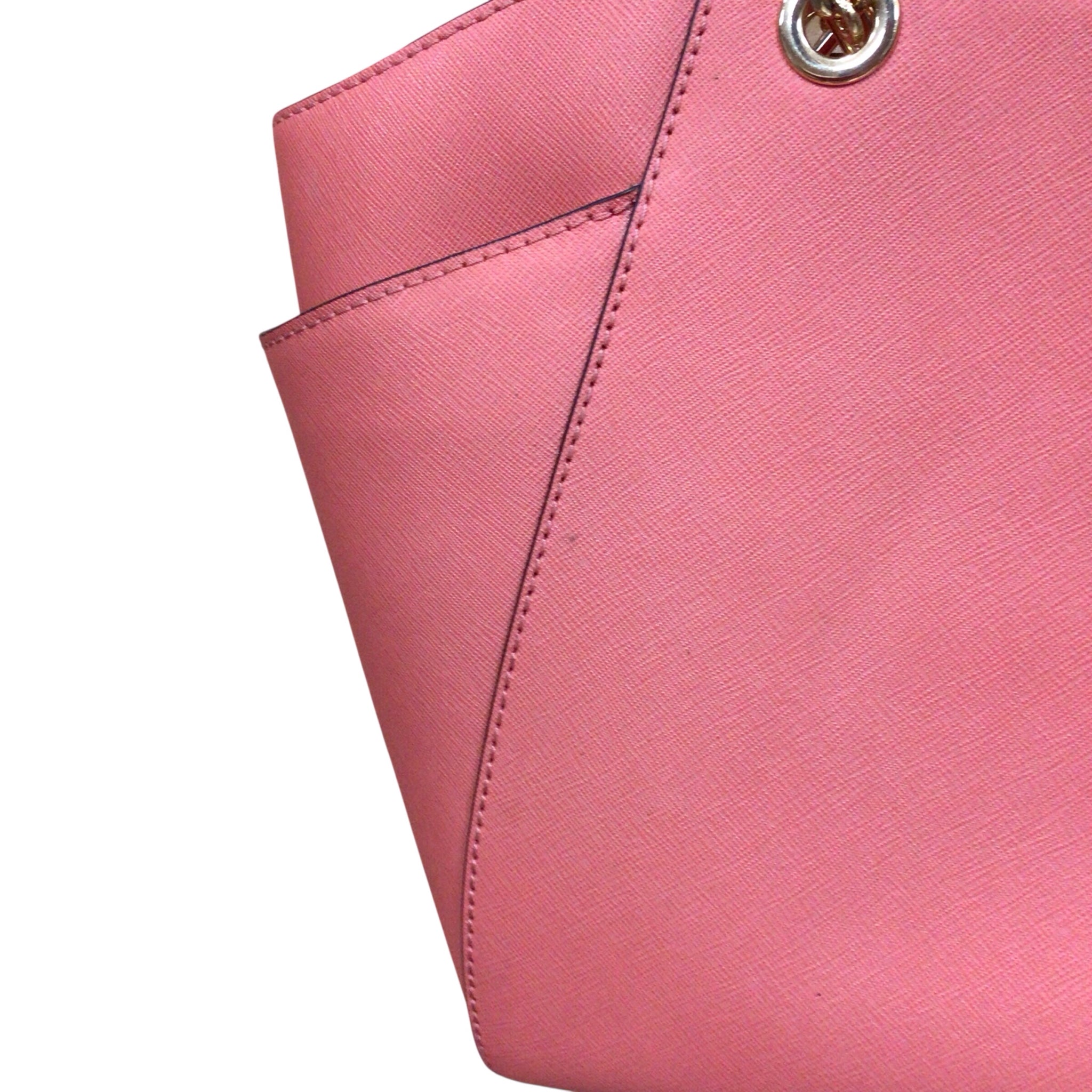 Michael Kors Jet Set Large Coral Saffiano Leather Shoulder Bag Tote