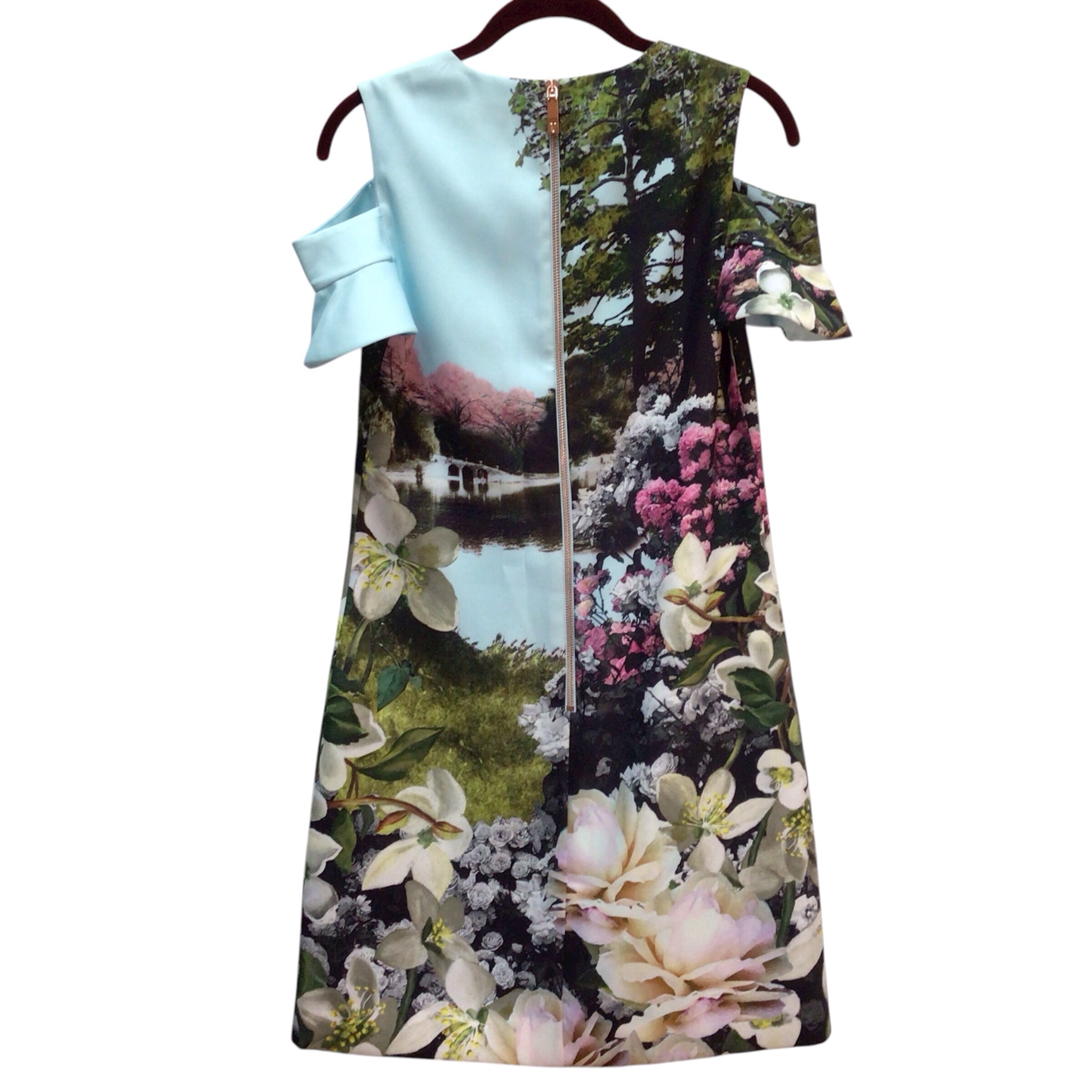 Ted Baker Scenery Capsleeve Dress Size S