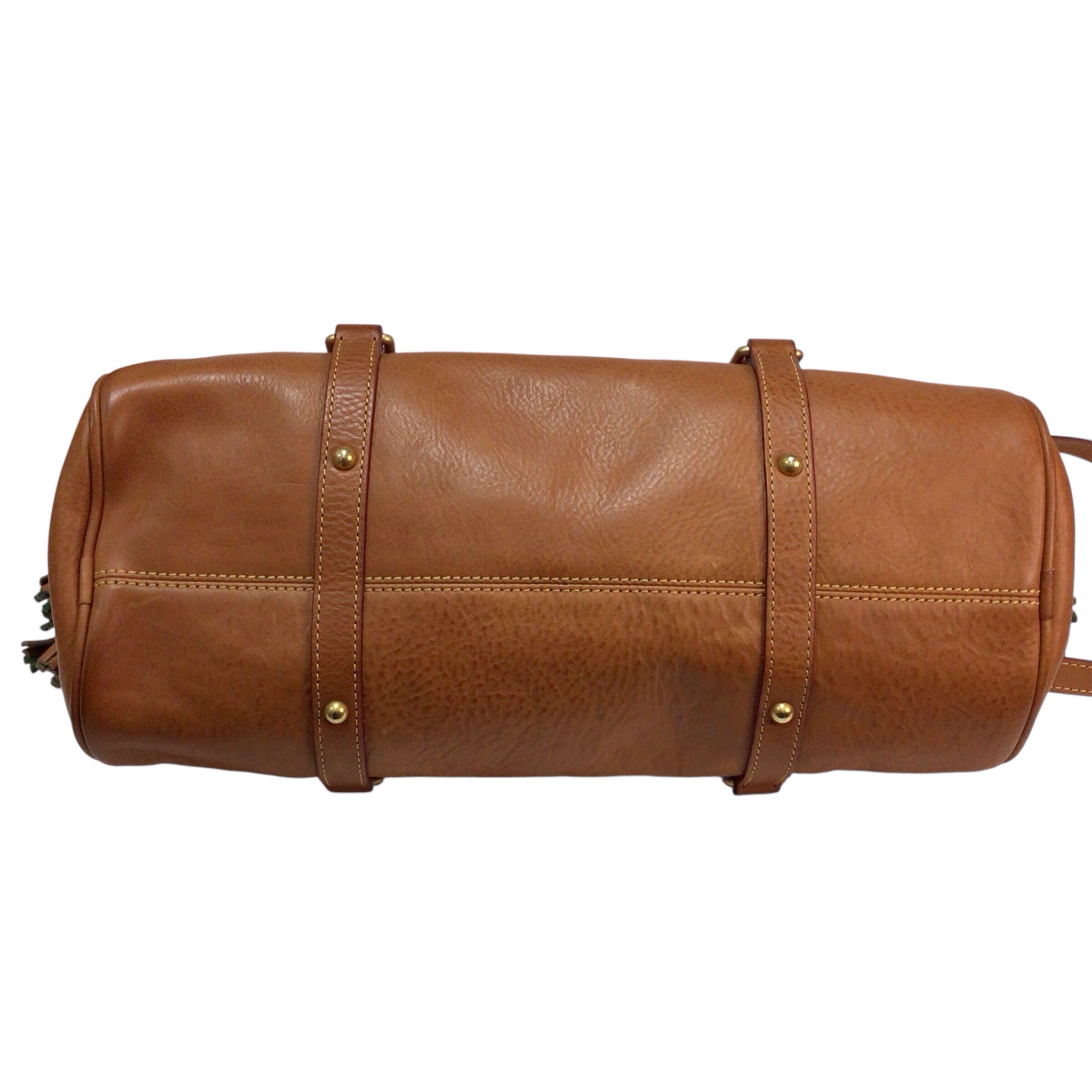 Dooney & Bourke Brown Florentine Leather Tassled Satchel