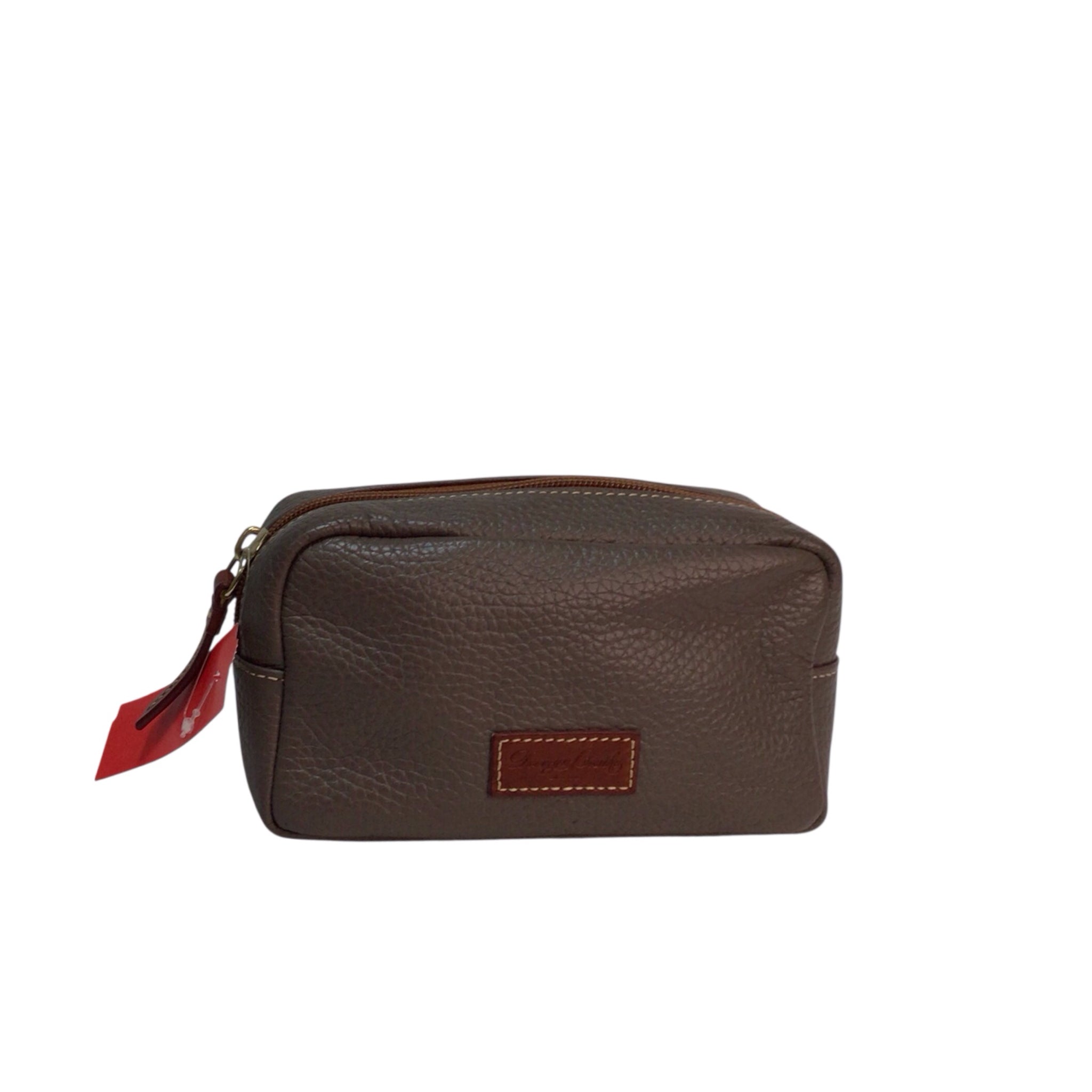 Dooney & Bourke Gray Pebbled Leather Cosmetic Bag