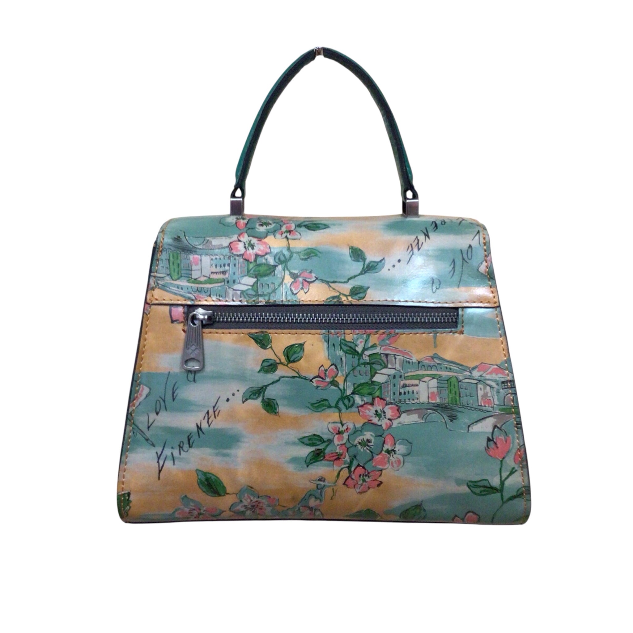Patricia Nash "Chauncey" Beautiful Girl Teal Leather Crossbody Satchel